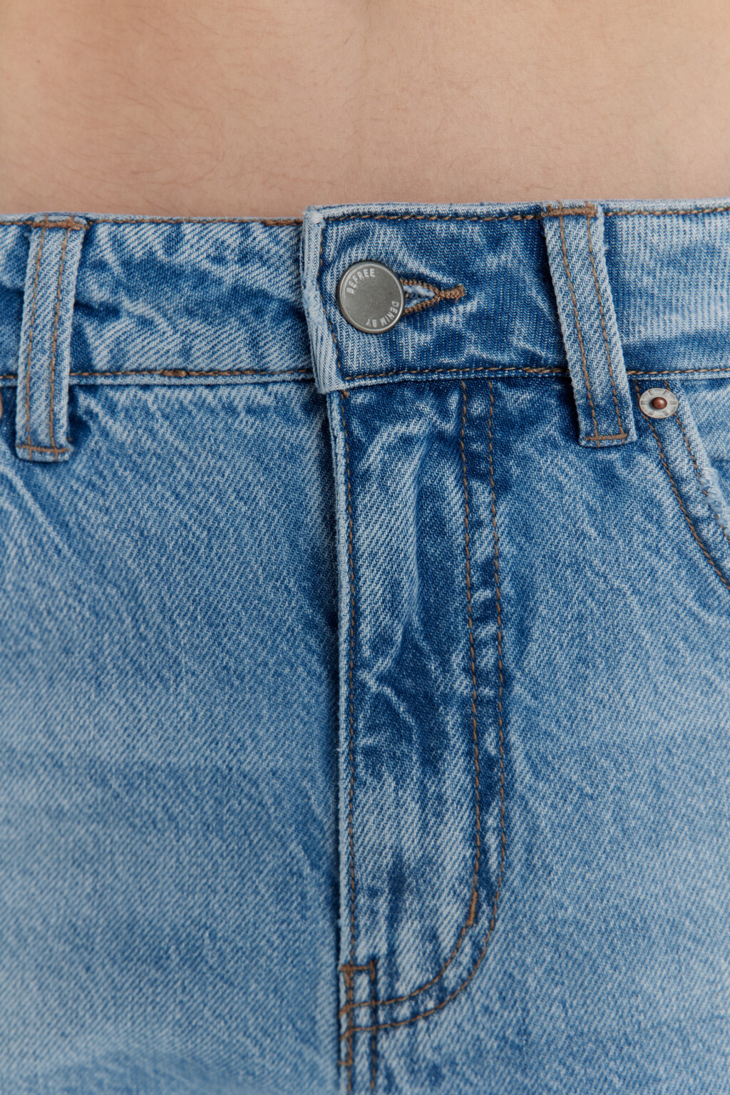 Джинсы barrel fit со средней посадкой - цвет голубой - 7