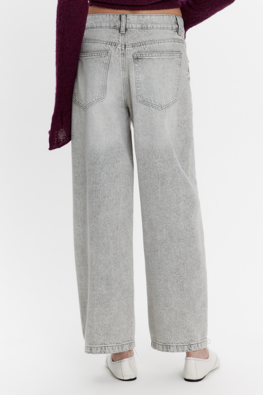Джинсы barrel fit со средней посадкой - цвет серый - 3