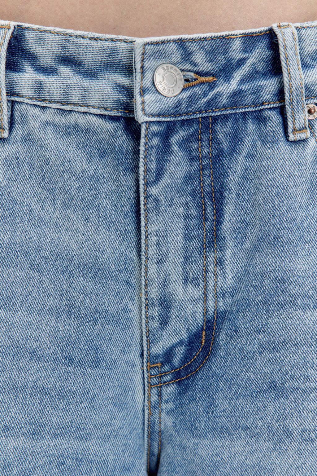 Джинсы-кюлоты baggy fit с потертостями - цвет голубой - 8