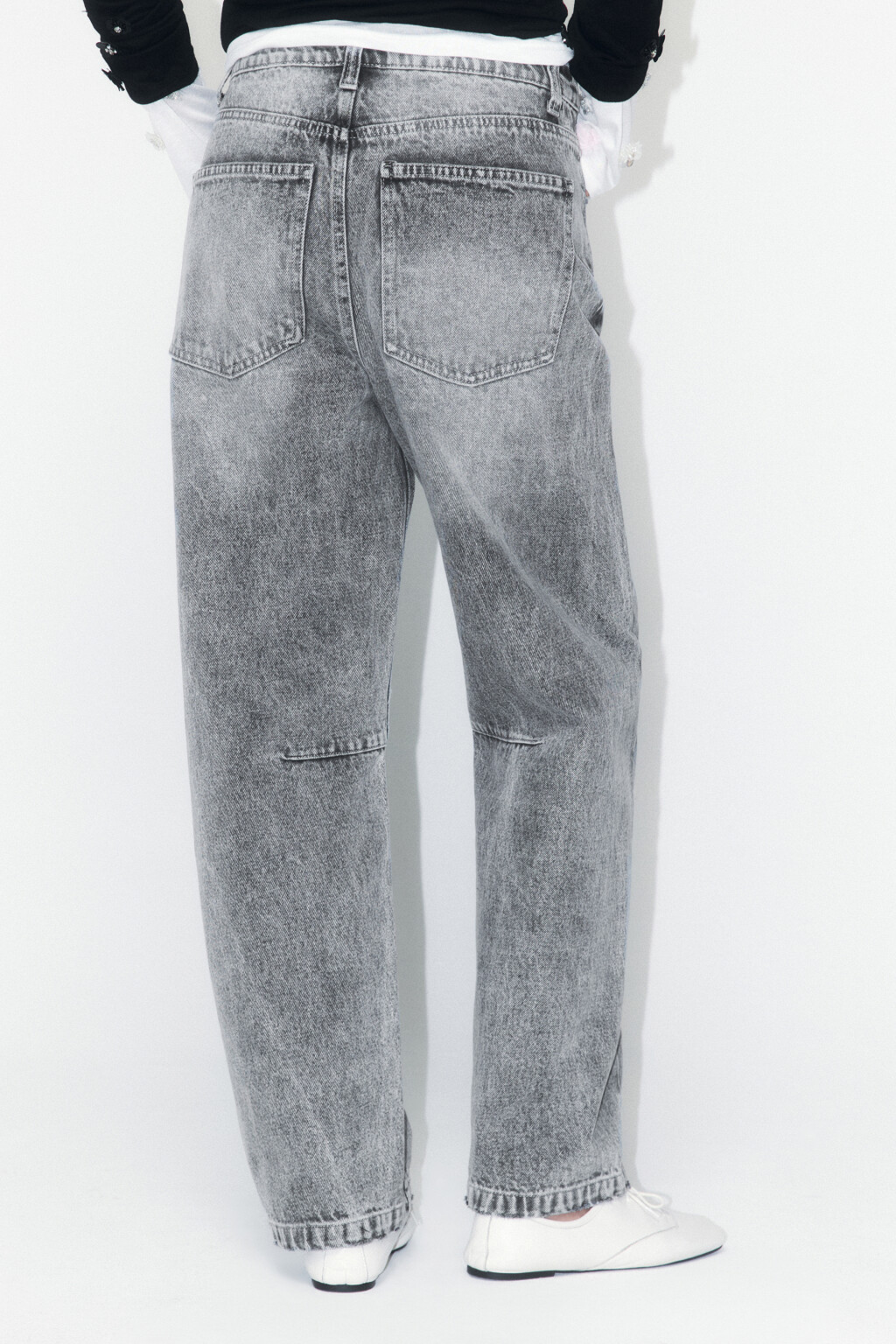 Джинсы barrel fit со средней посадкой - цвет серый - 3