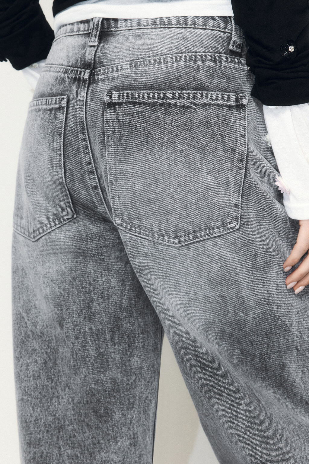 Джинсы barrel fit со средней посадкой - цвет серый - 5