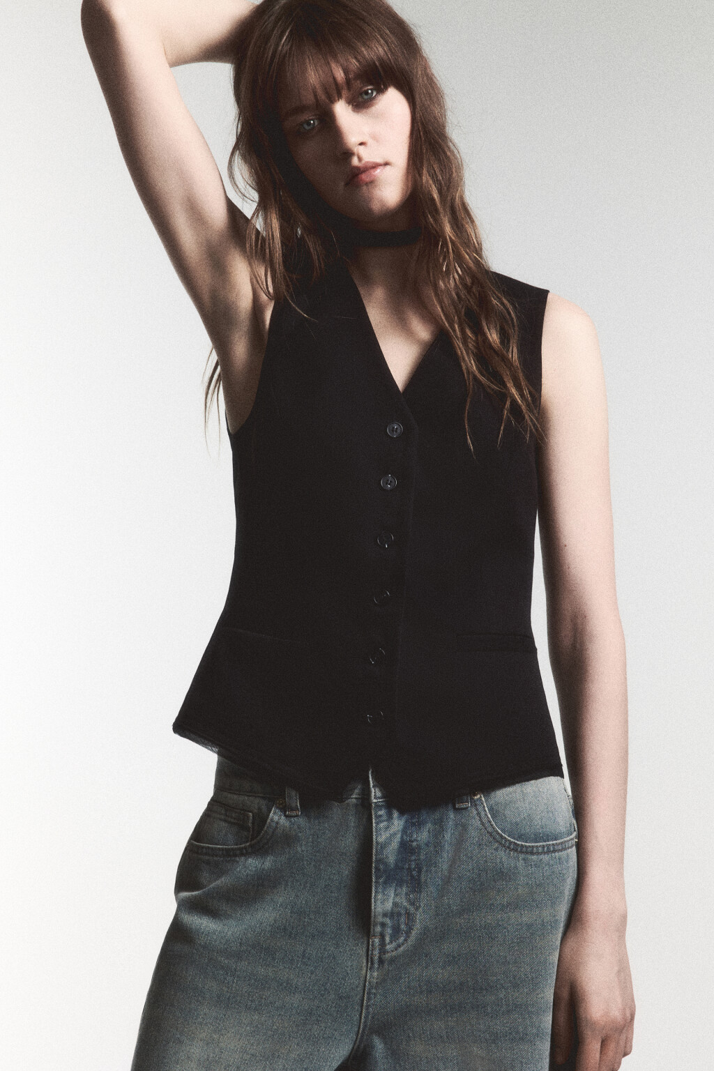 Жилет костюмный классический - цвет черный - 1