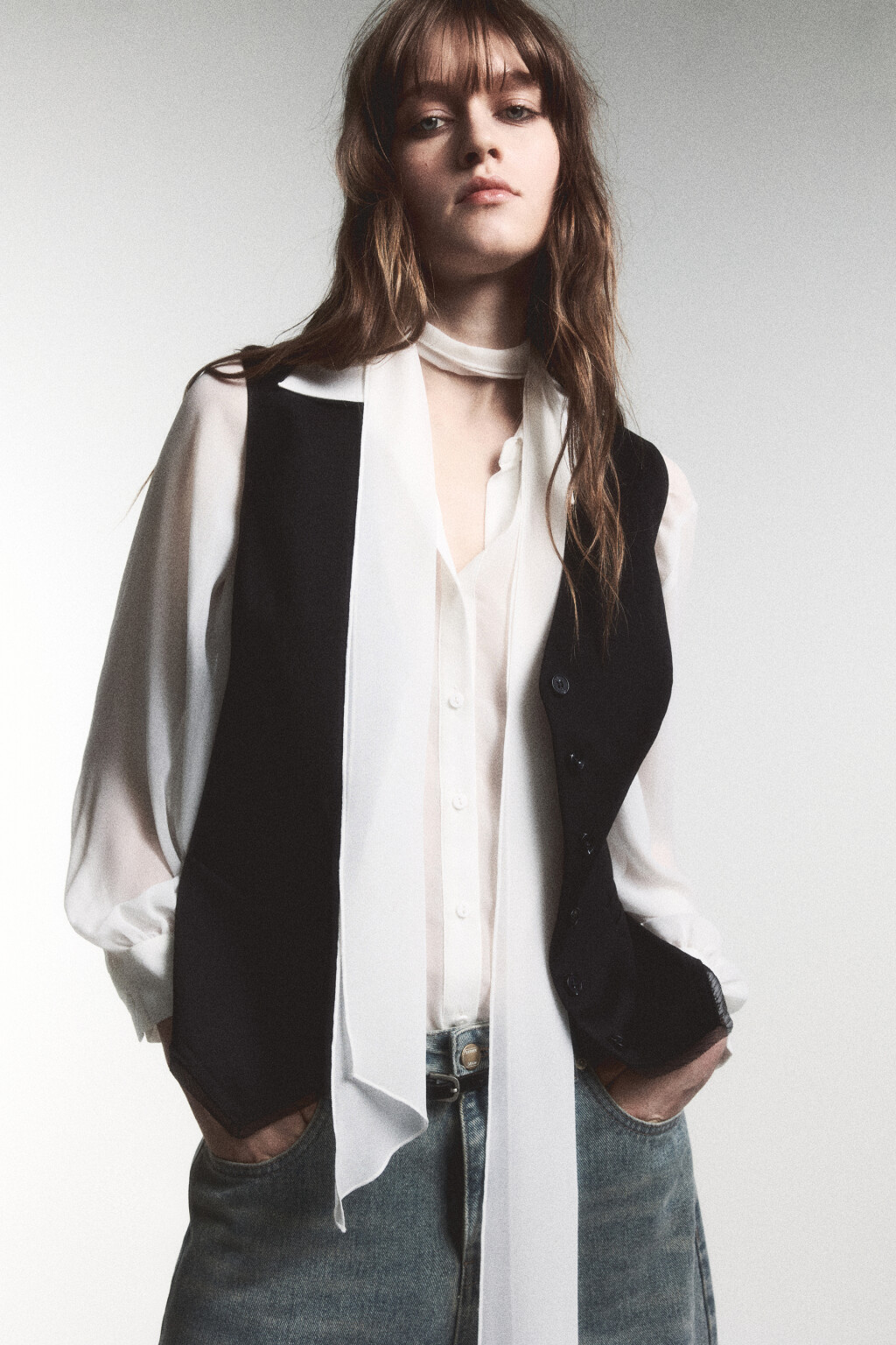 Жилет костюмный классический - цвет черный - 3