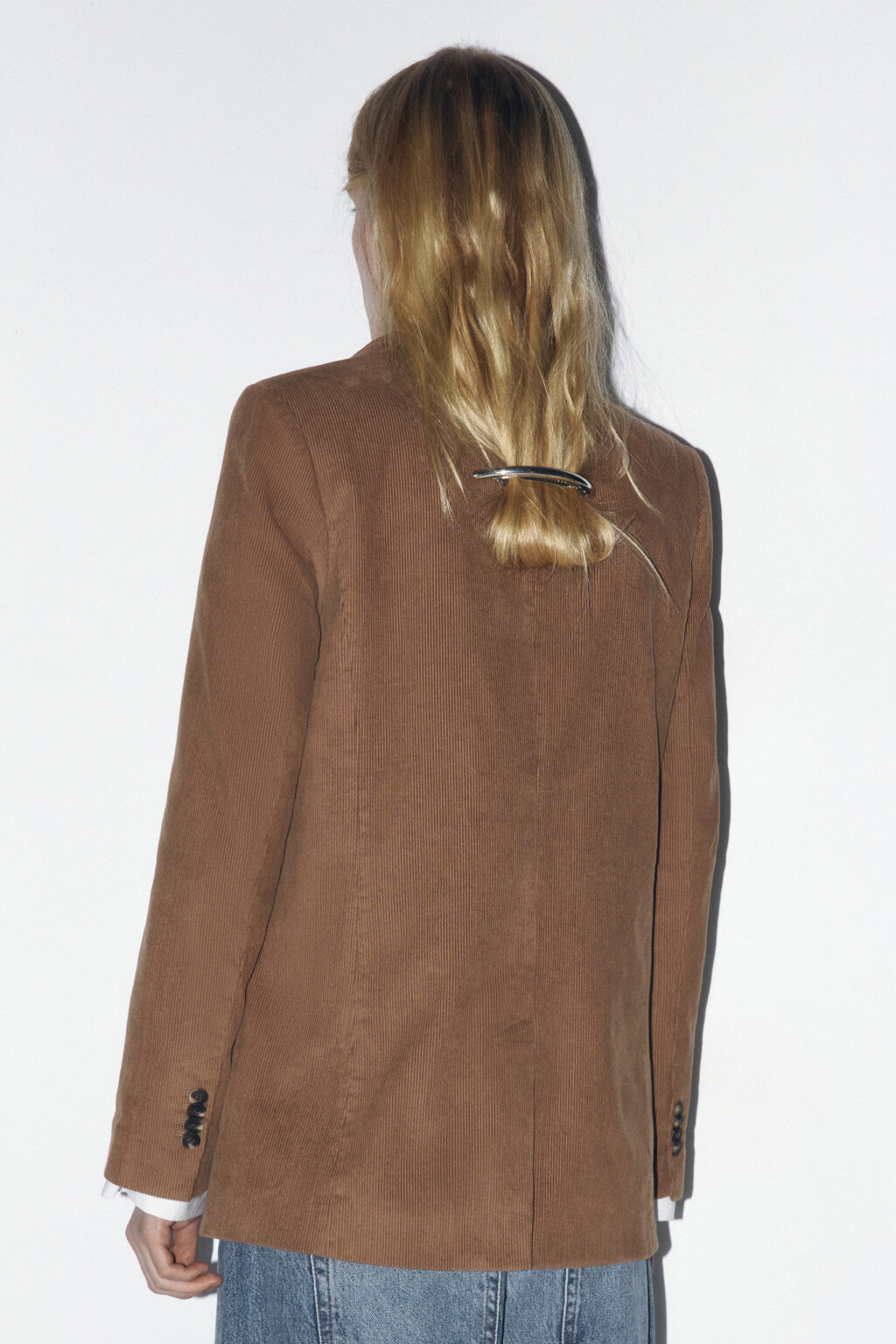 Пиджак вельветовый с накладными карманами - цвет коричневый - 5