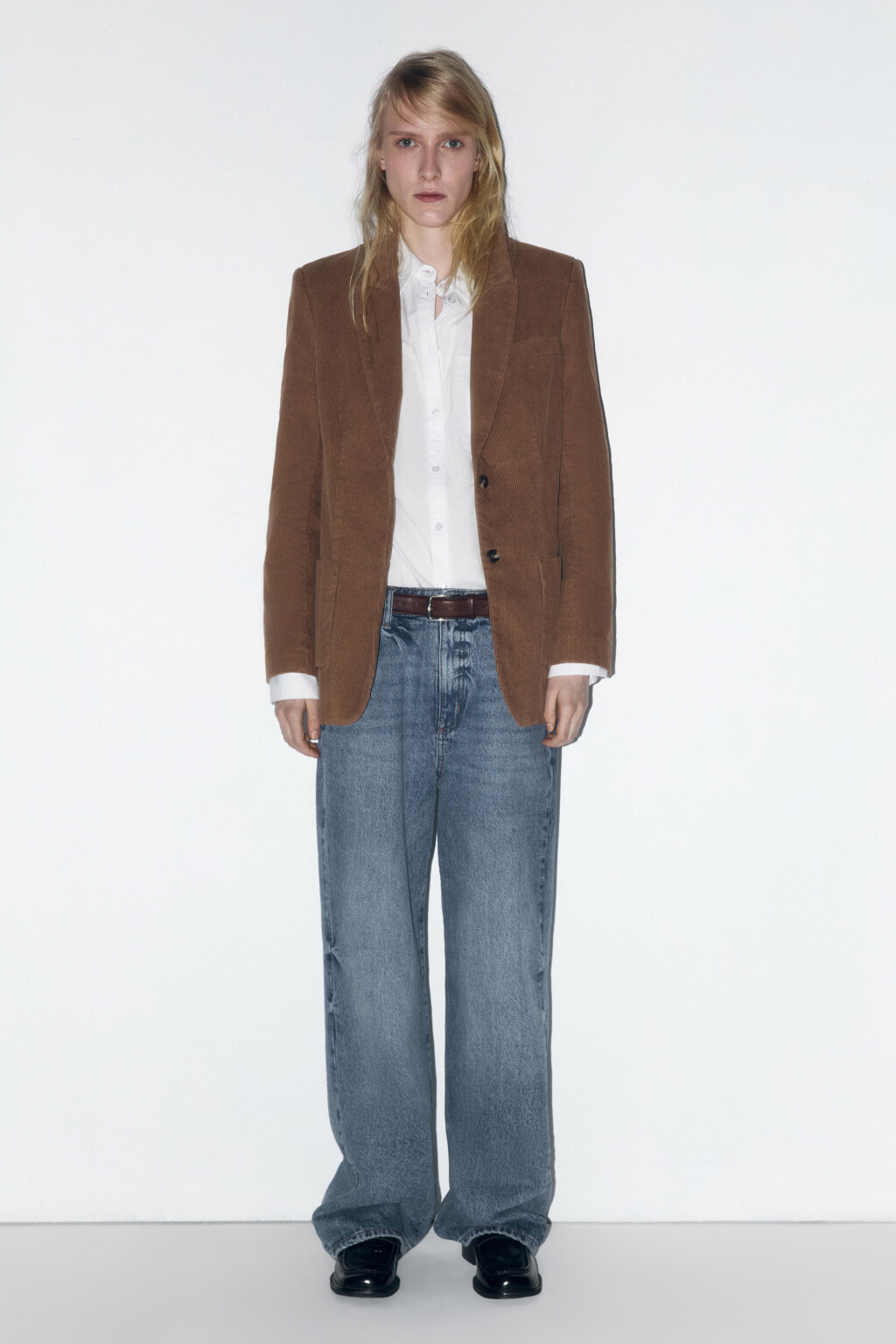 Пиджак вельветовый с накладными карманами - цвет коричневый - 6