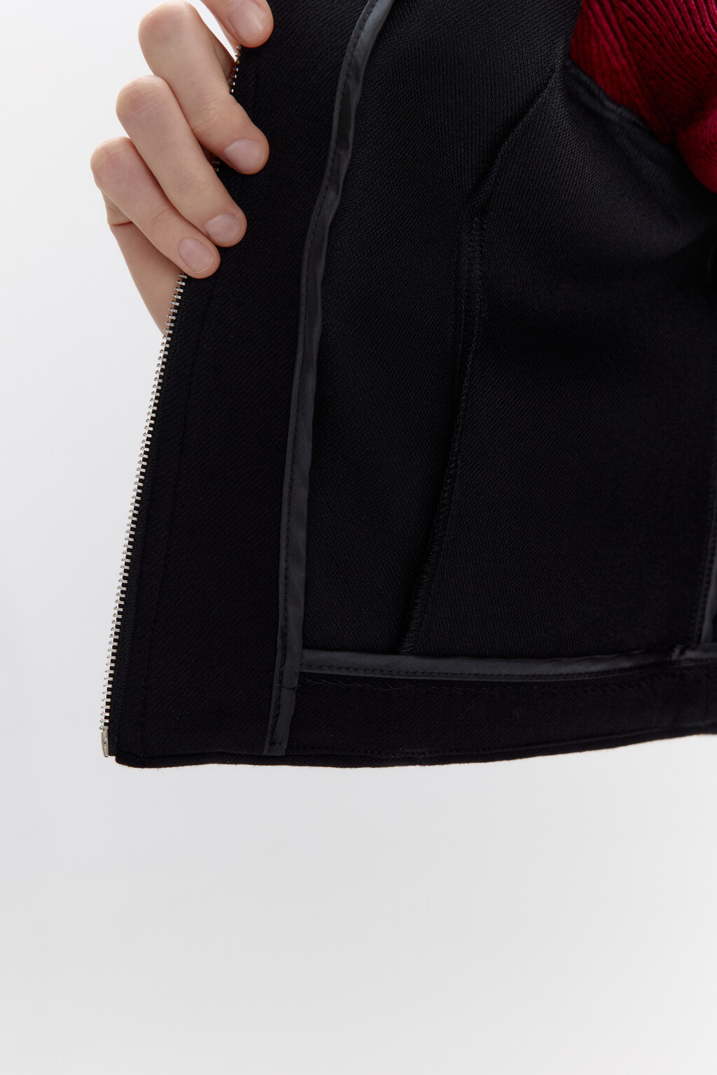 Жакет на молнии укороченный с воротником - цвет черный - 10