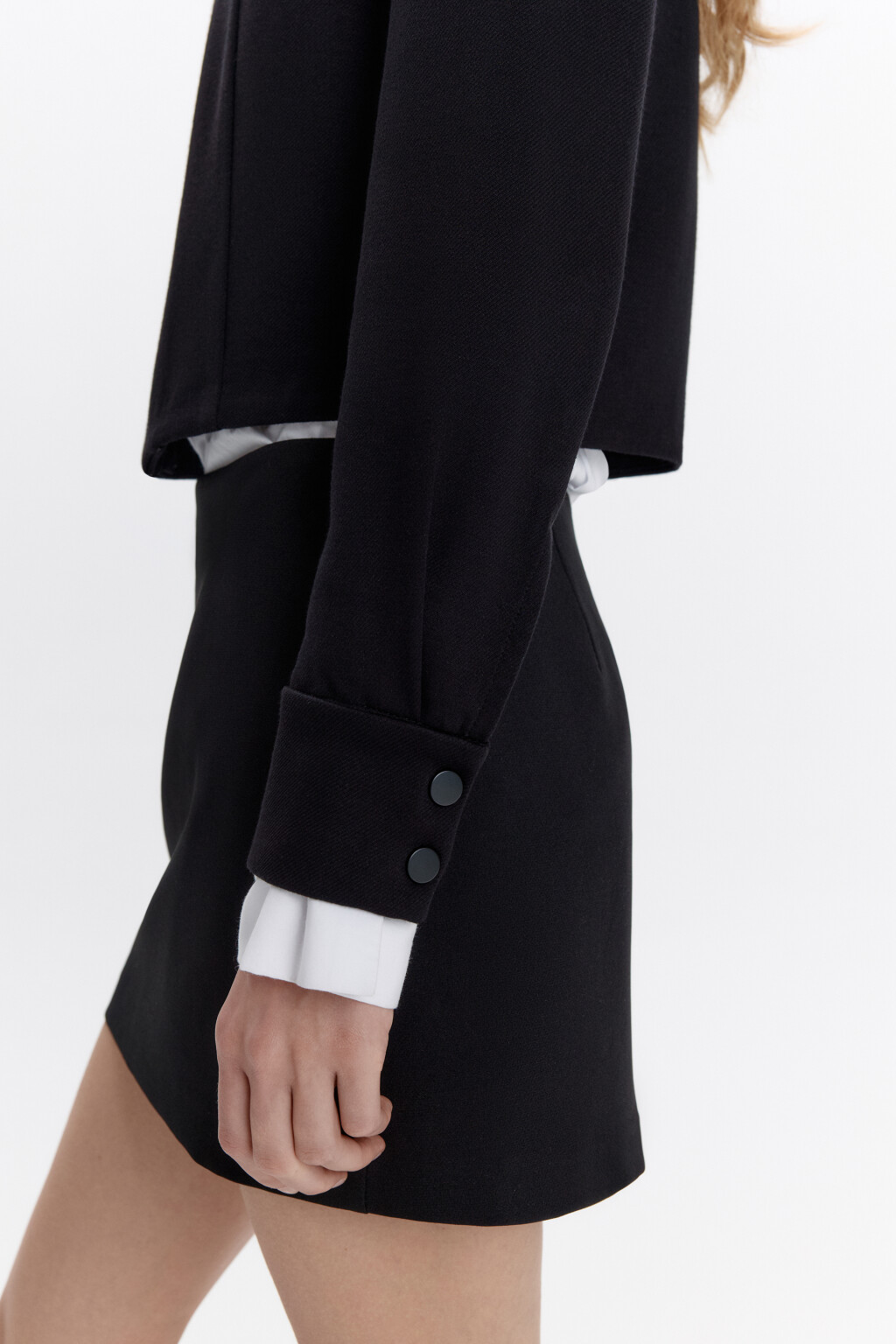 Жакет на молнии укороченный с воротником - цвет черный - 9