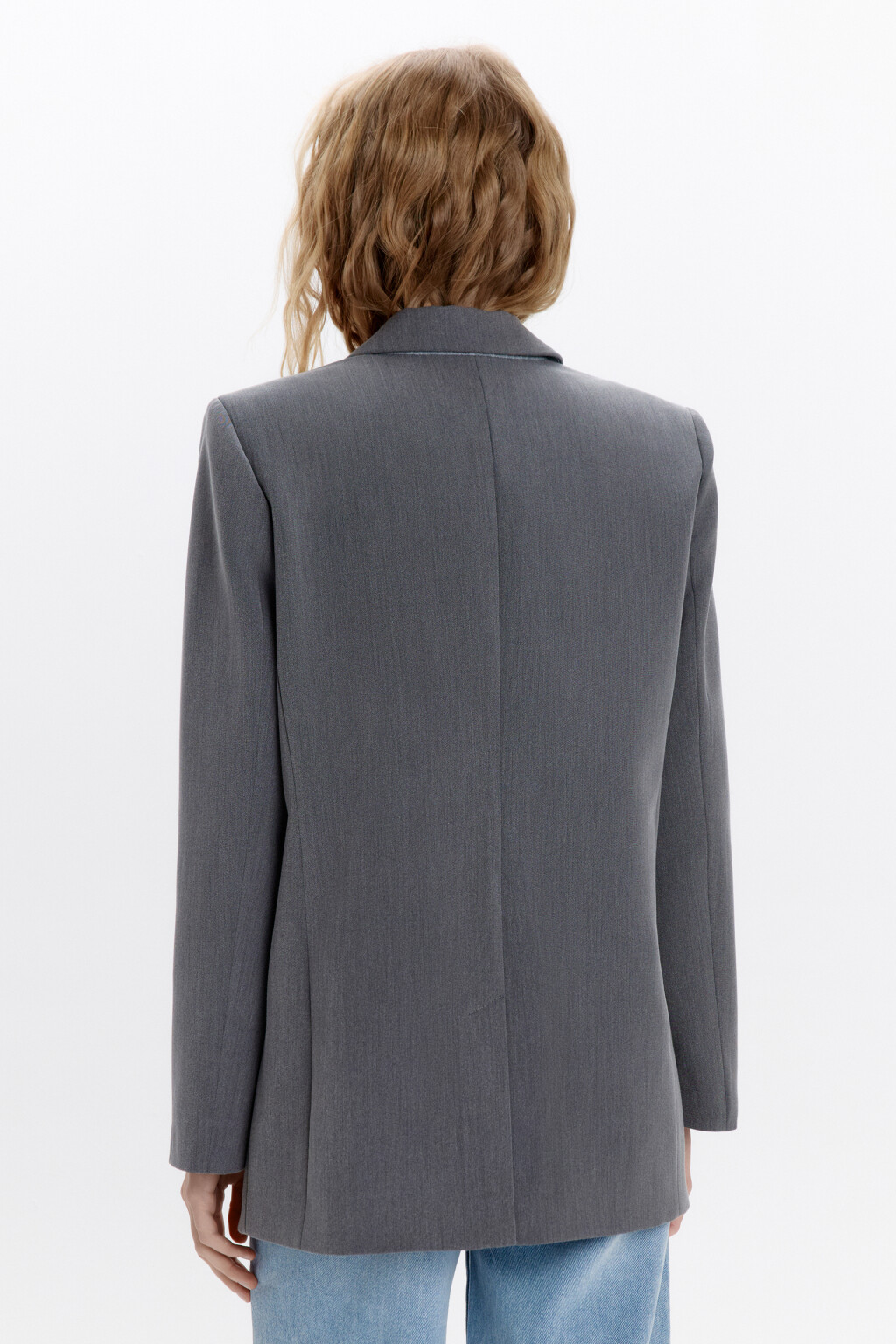 Пиджак прямой однобортный из костюмной ткани - цвет серый - 5