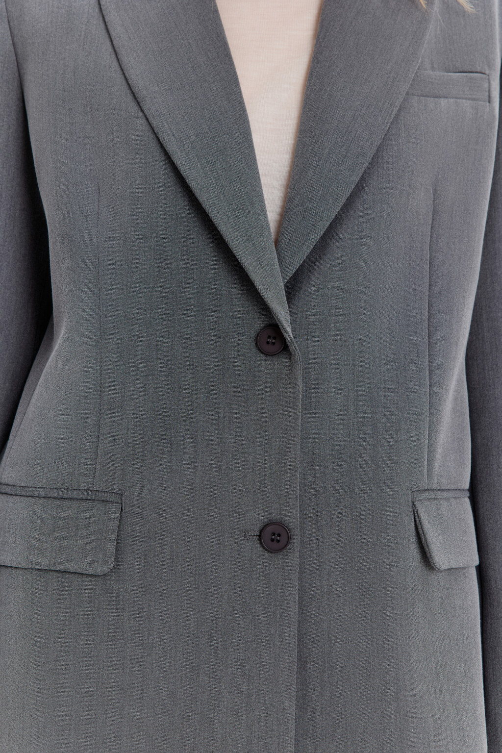 Пиджак прямой однобортный из костюмной ткани - цвет серый - 7