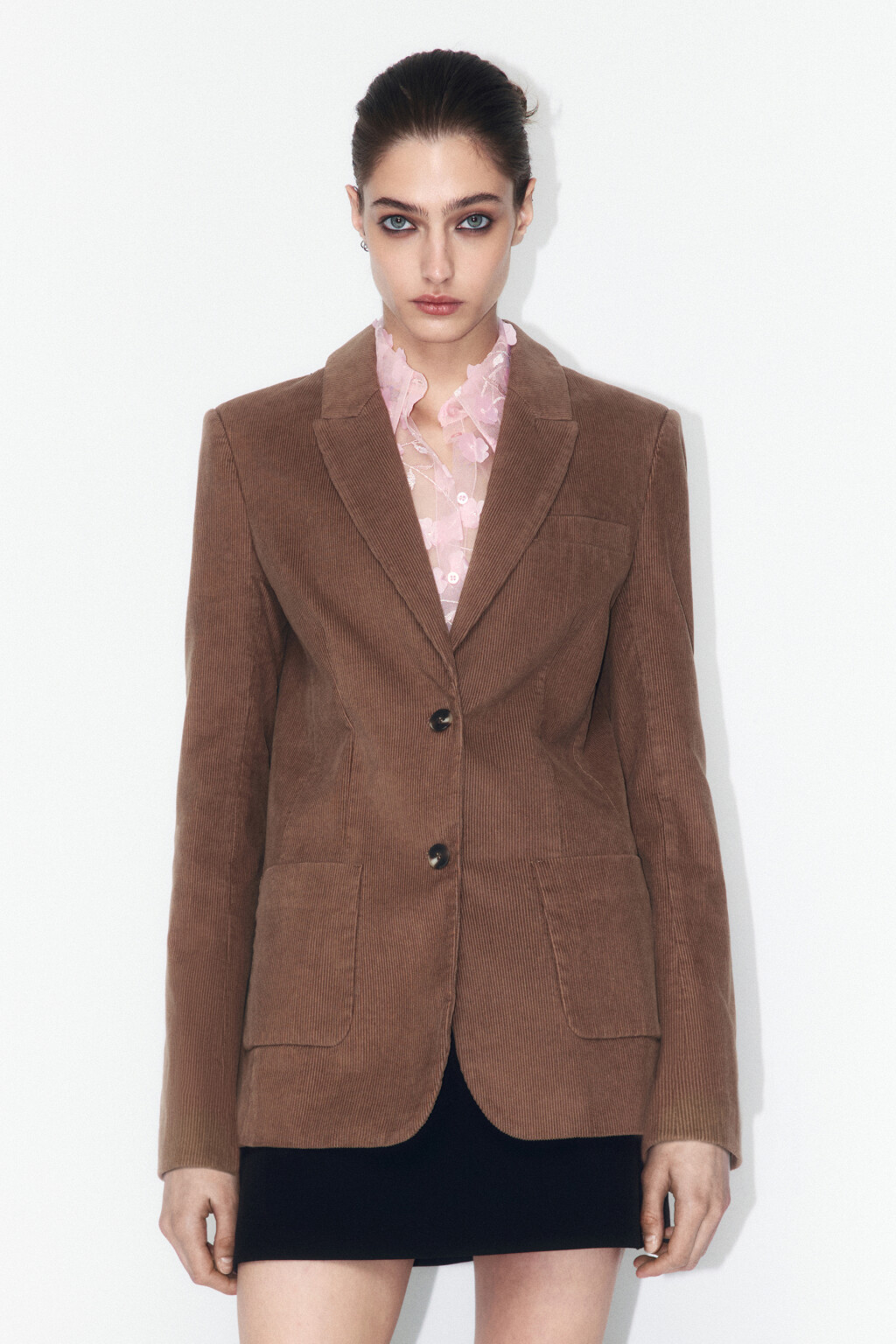 Пиджак прямой вельветовый - цвет бежевый - 3