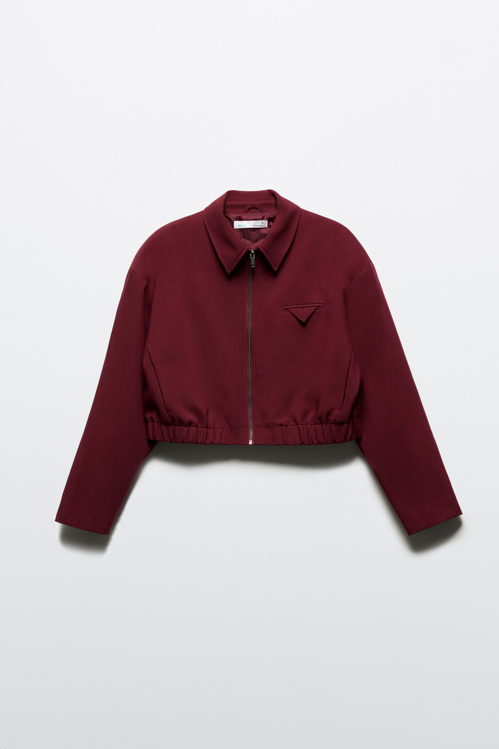 Жакет-бомбер укороченный на молнии - цвет бордовый - 8