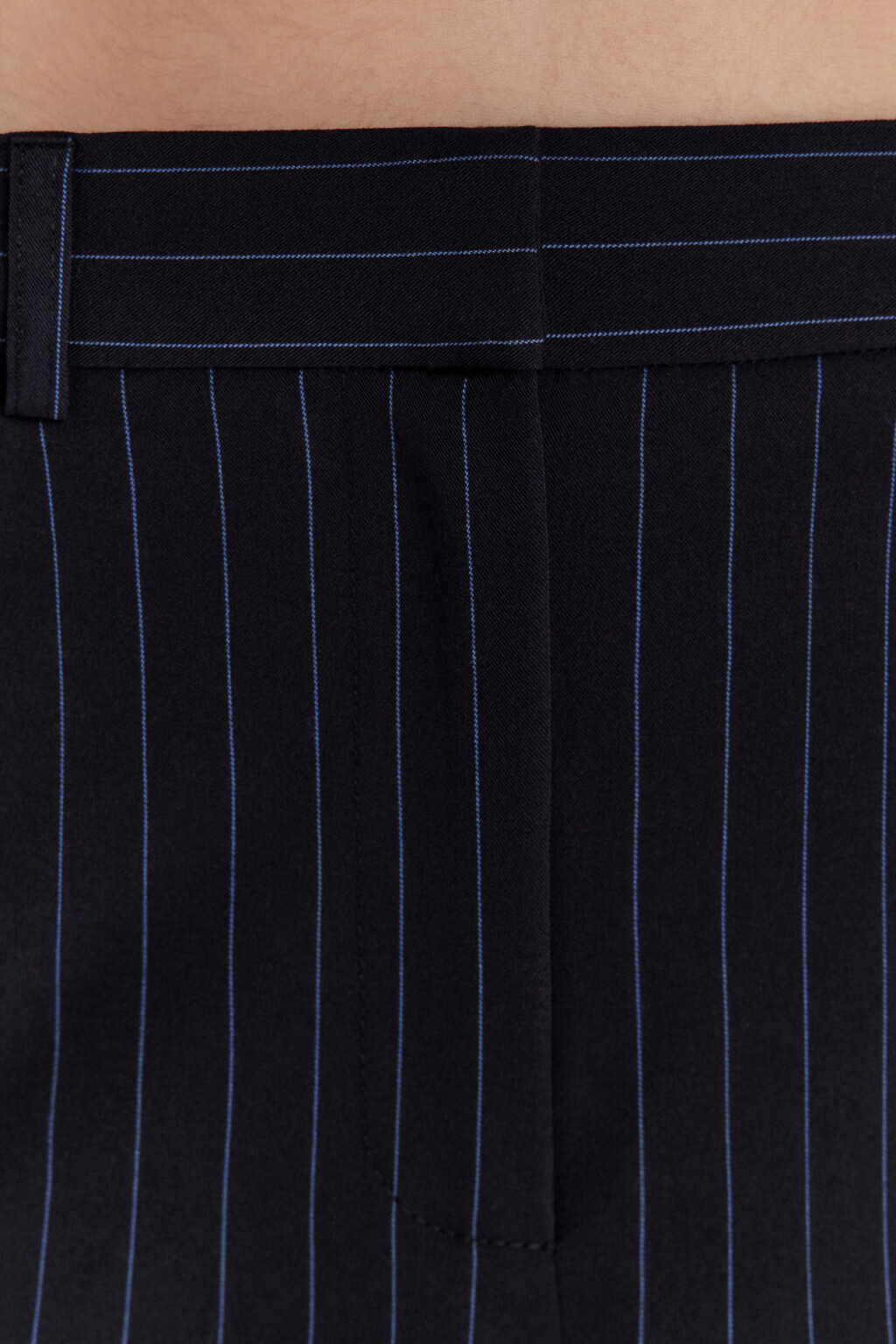 Брюки прямые костюмные в полоску - цвет синий - 10