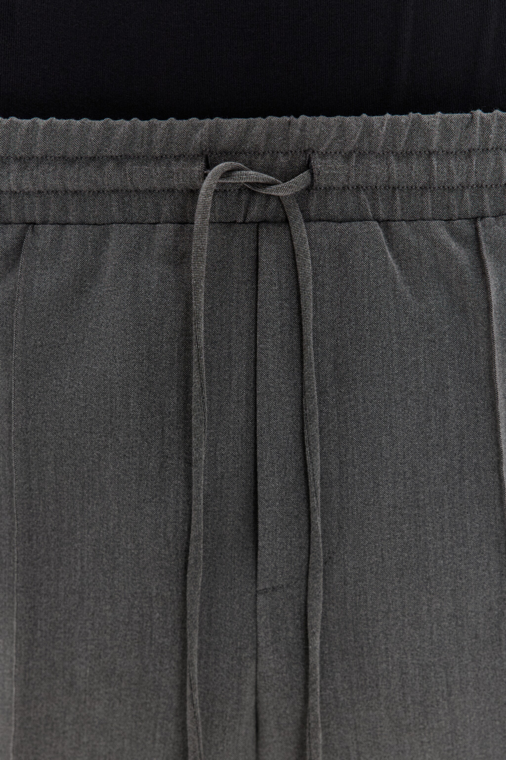Брюки широкие костюмные с поясом на завязках - цвет серый - 5
