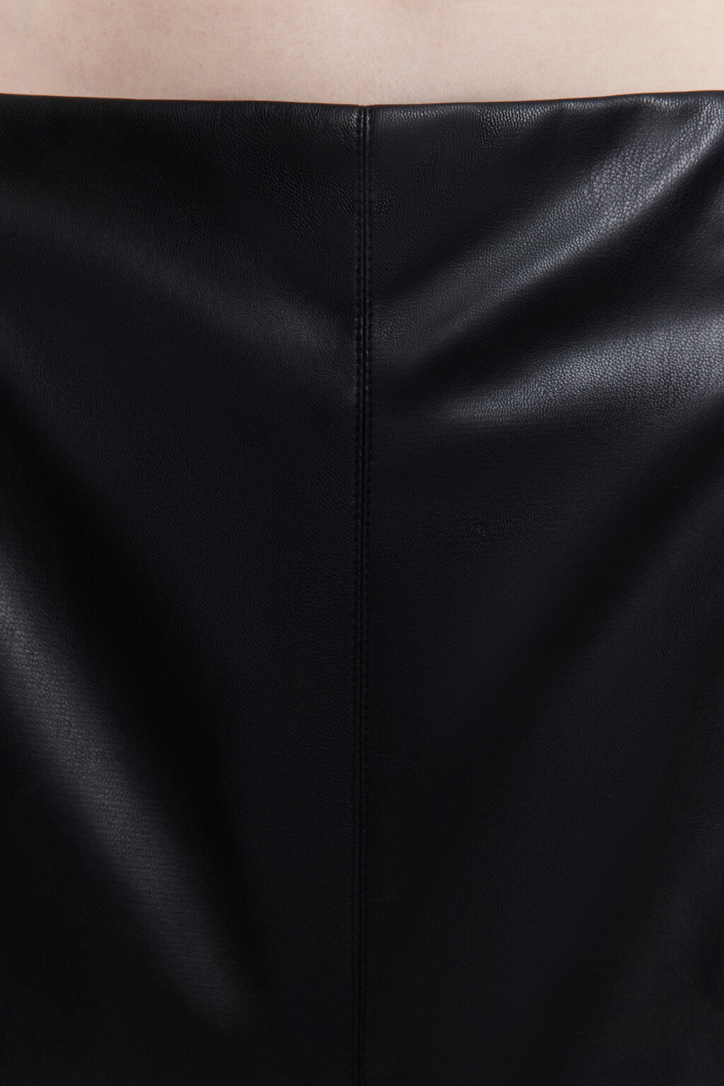 Юбка-годе миди из искусственной кожи - цвет черный - 7