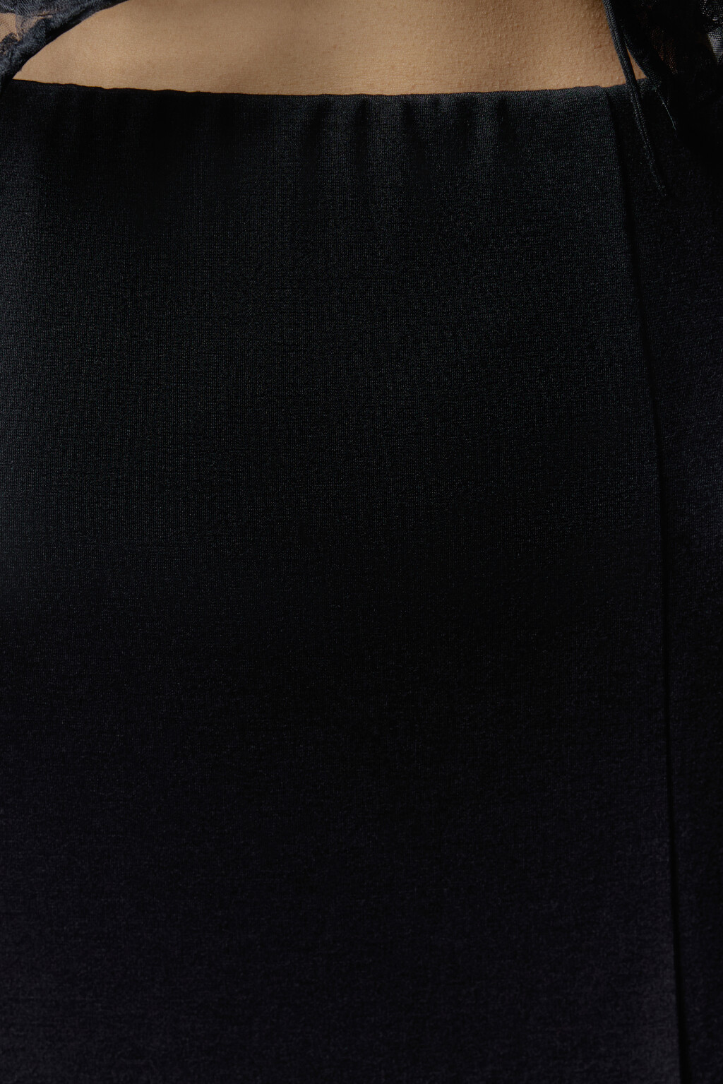 Юбка миди прямая трикотажная с разрезом - цвет черный - 7