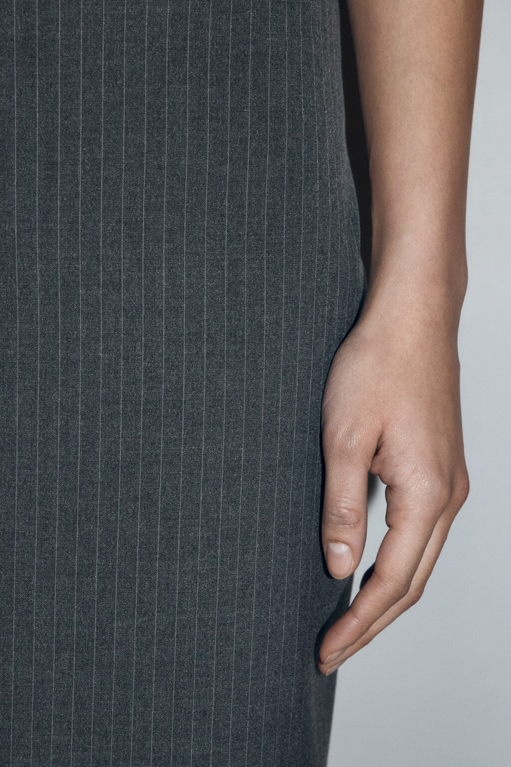 Юбка макси прямая в полоску - цвет серый - 7