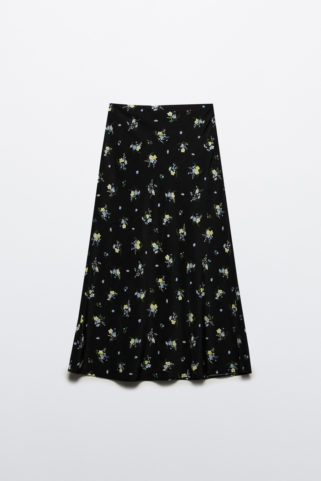 Юбка-годе макси с цветочным принтом - цвет черный - 8