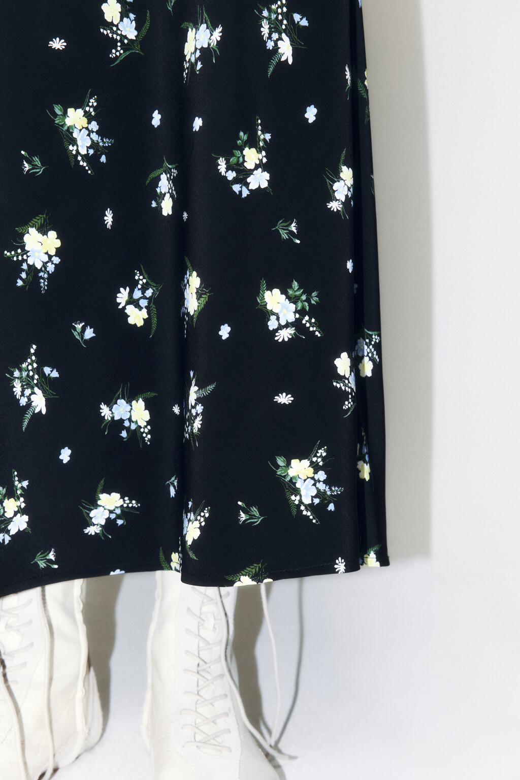 Юбка-годе макси с цветочным принтом - цвет черный - 7