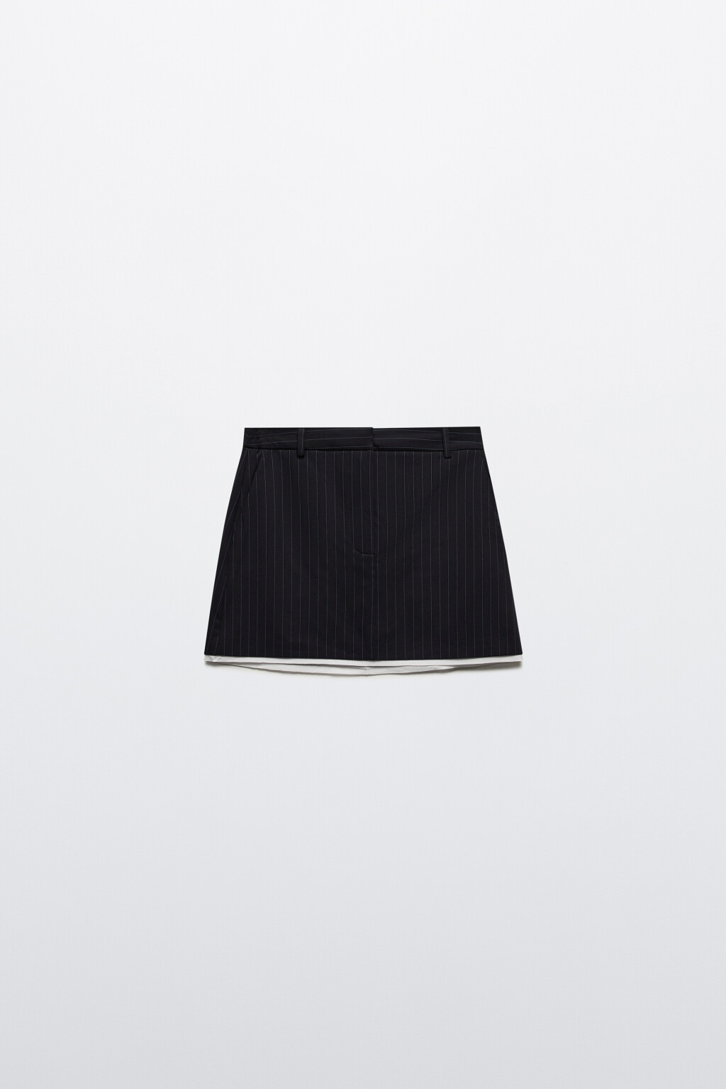 Юбка мини костюмная с контрастной подкладкой - цвет синий - 8