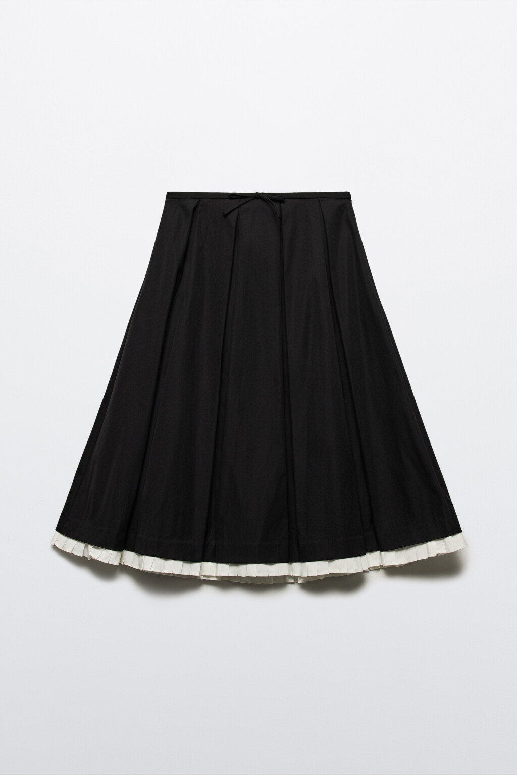 Юбка миди в складку с контрастной подкладкой - цвет черный - 8