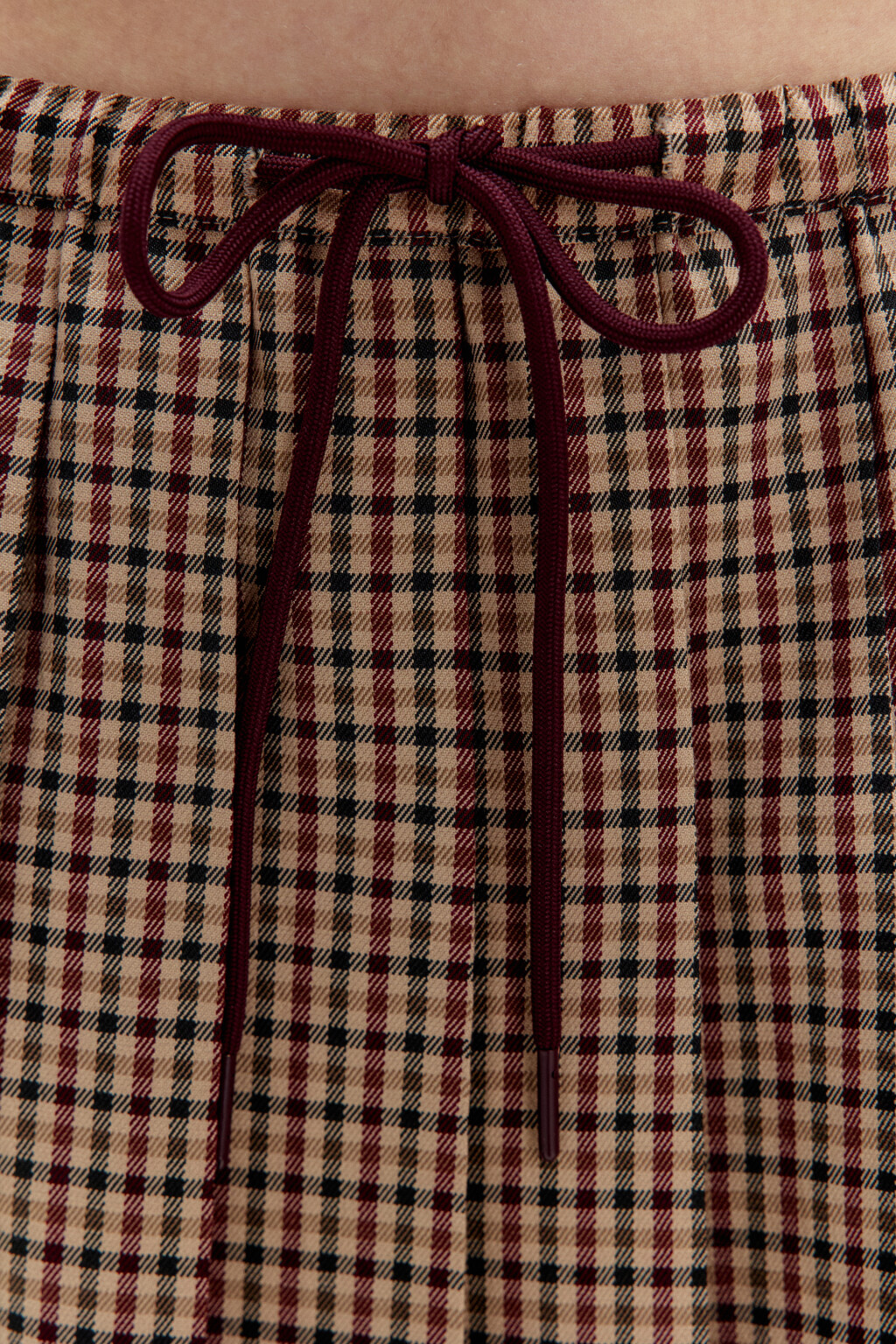 Юбка мини плиссированная в клетку - цвет коричневый - 7
