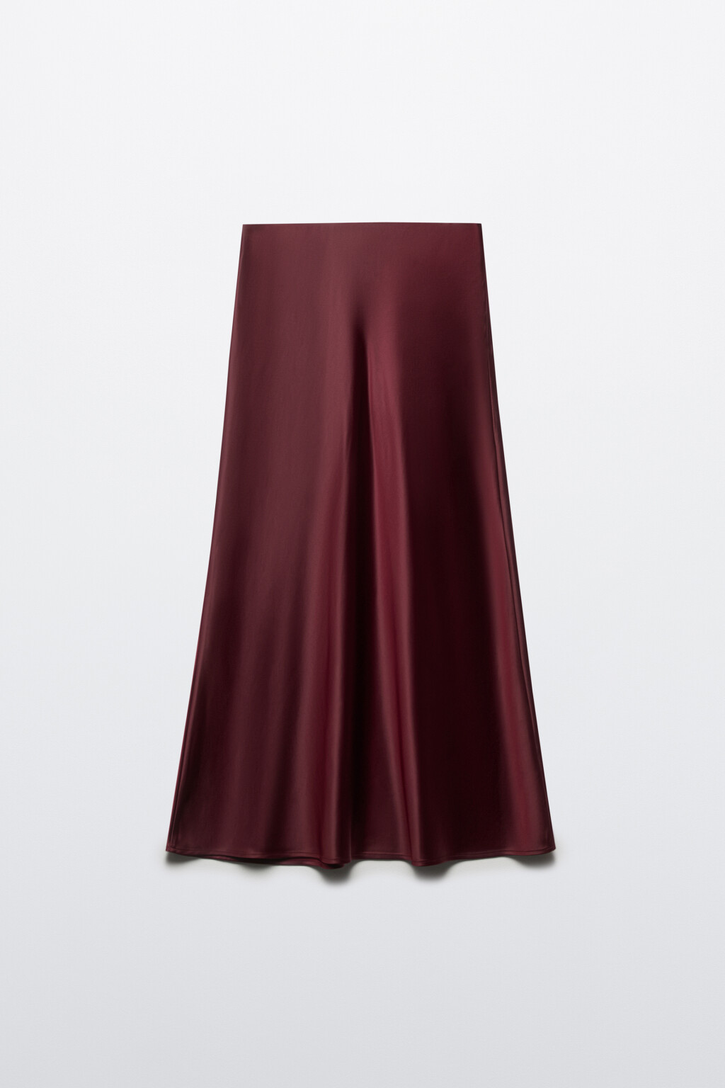 Юбка-годе макси атласная - цвет бордовый - 9