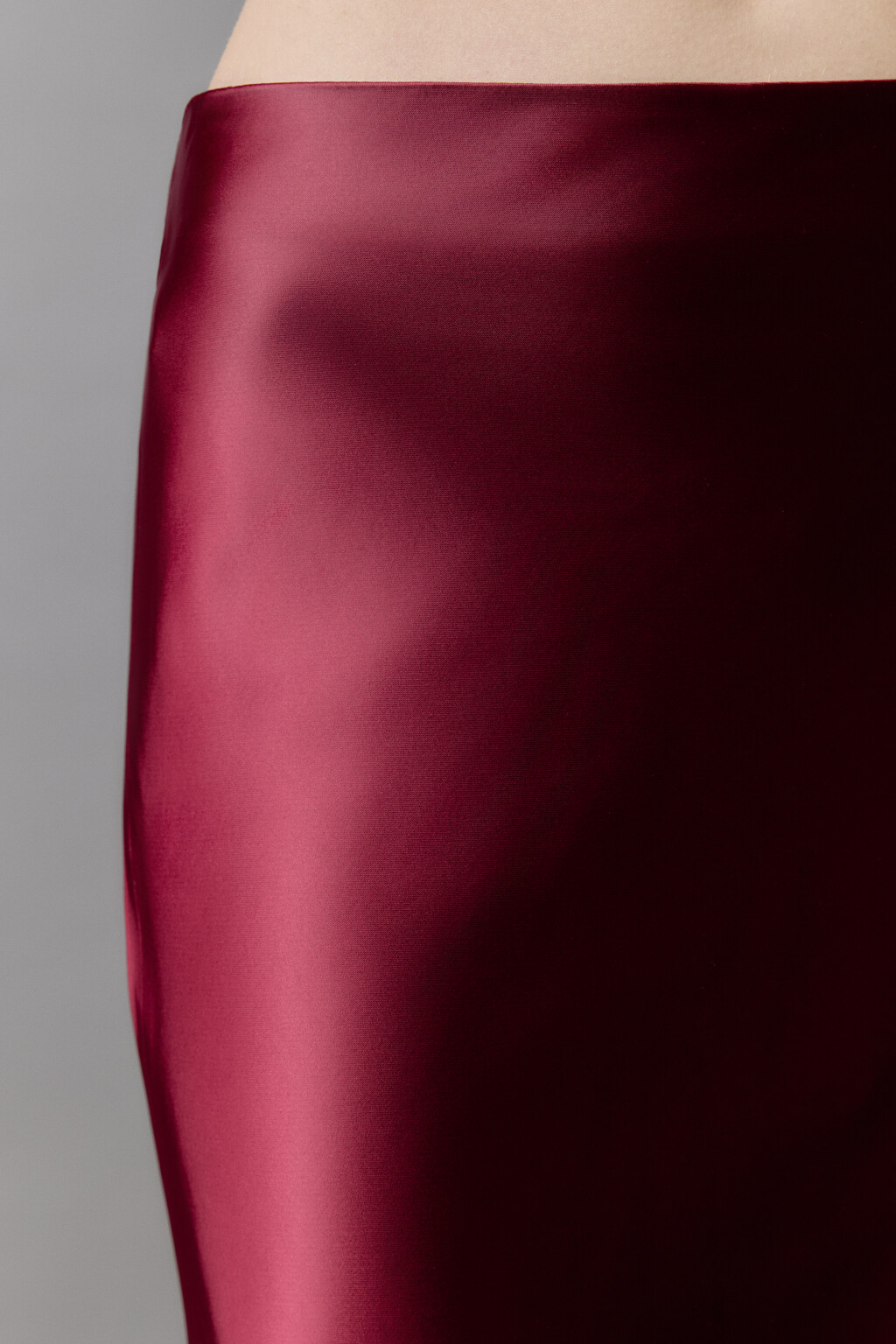 Юбка-годе макси атласная - цвет бордовый - 6