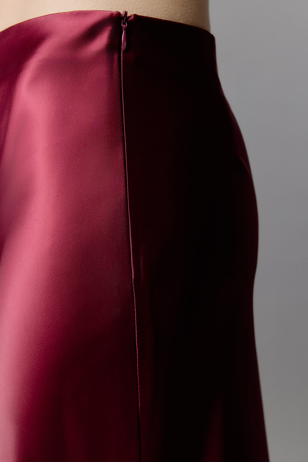Юбка-годе макси атласная - цвет бордовый - 7