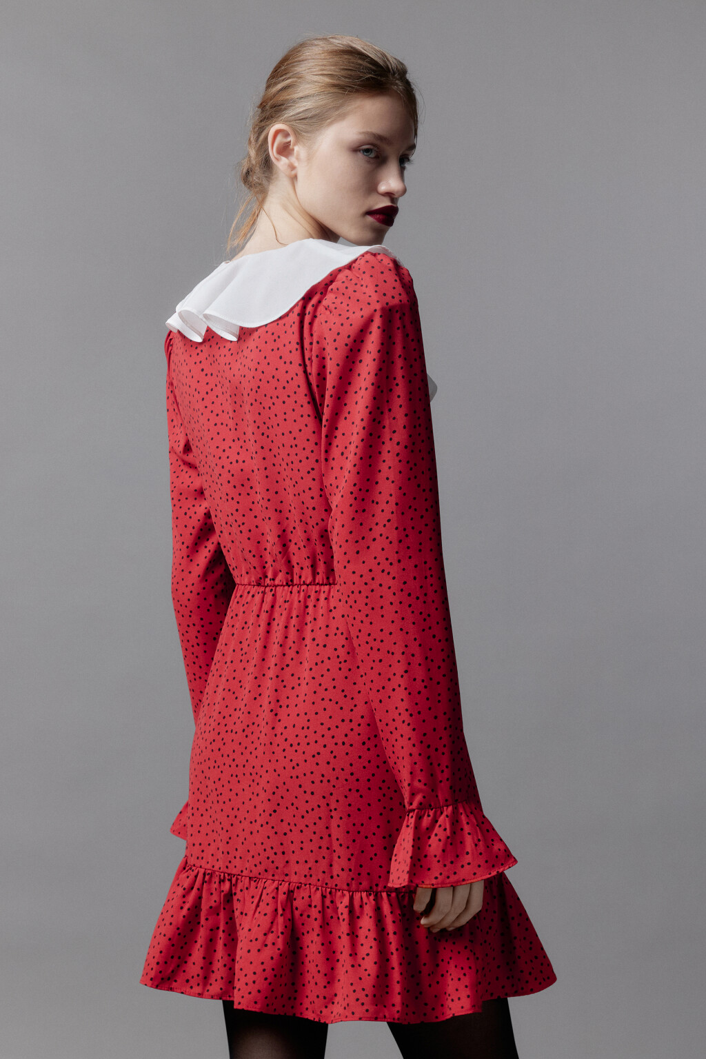 Платье мини с воланами и воротничком - цвет мультиколор - 5