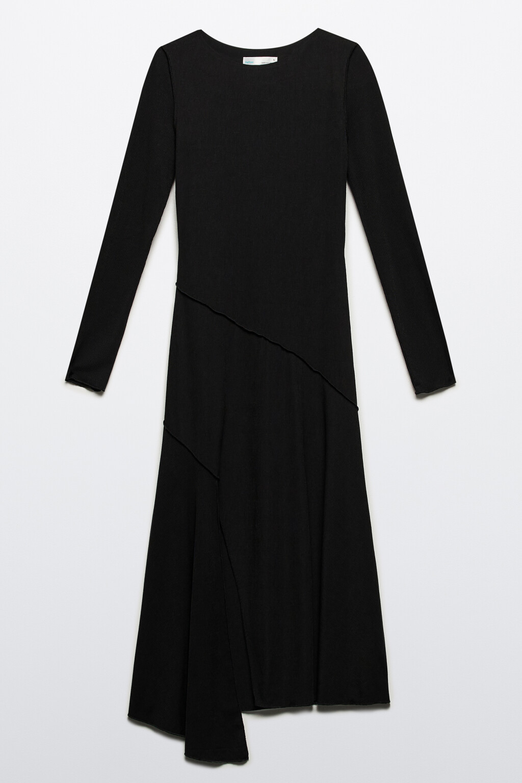 Платье миди с асимметричным низом и разрезом - цвет черный - 9