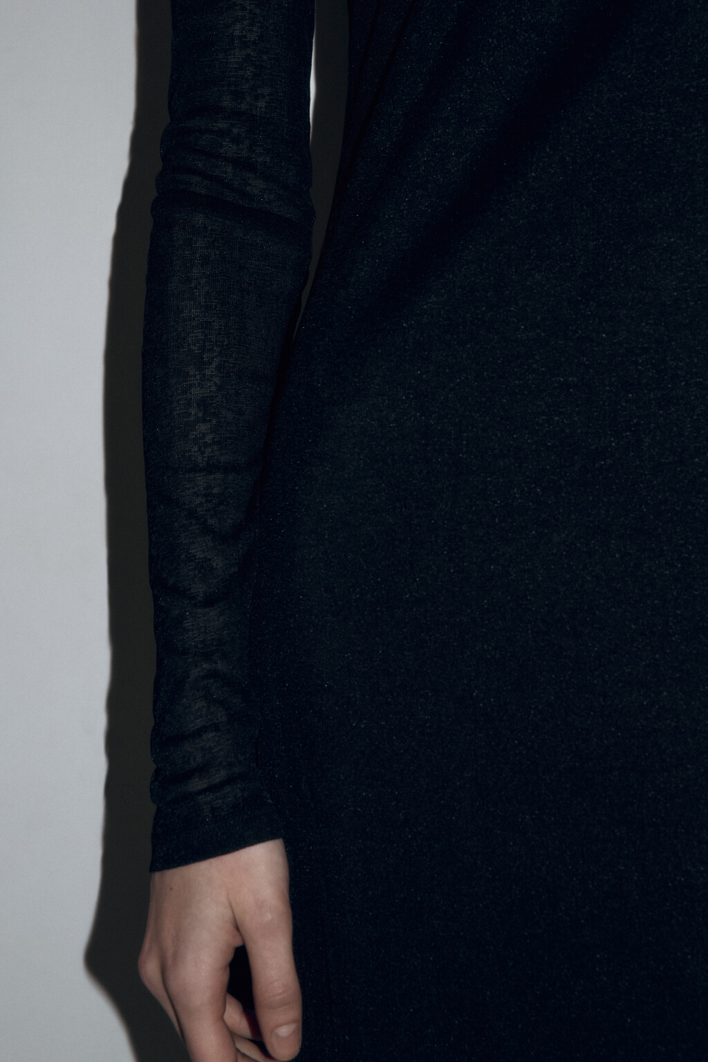 Платье макси трикотажное с подкладкой-майкой - цвет черный - 7