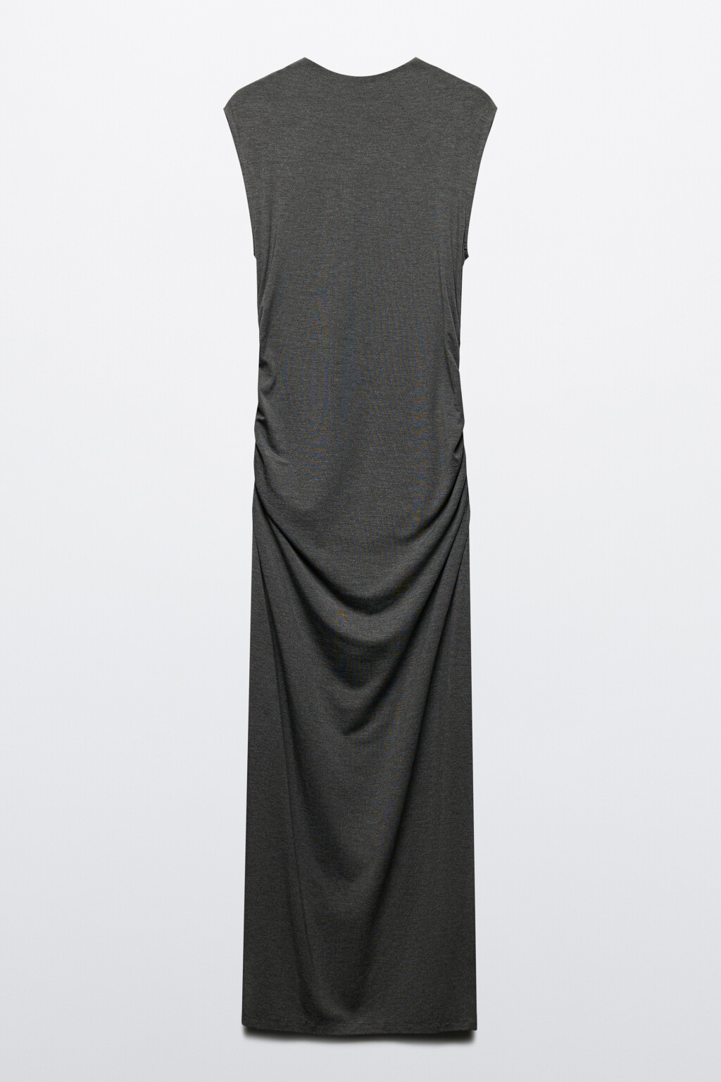 Платье-футляр миди трикотажное без рукавов - цвет серый - 8