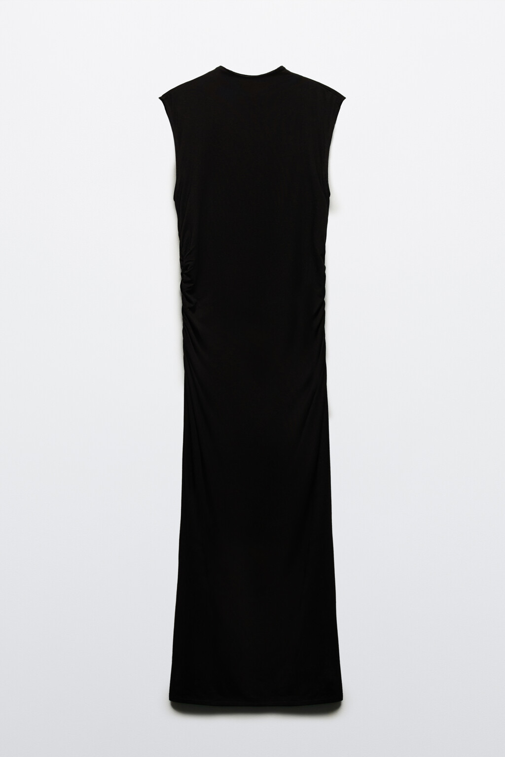 Платье-футляр миди трикотажное без рукавов - цвет черный - 9