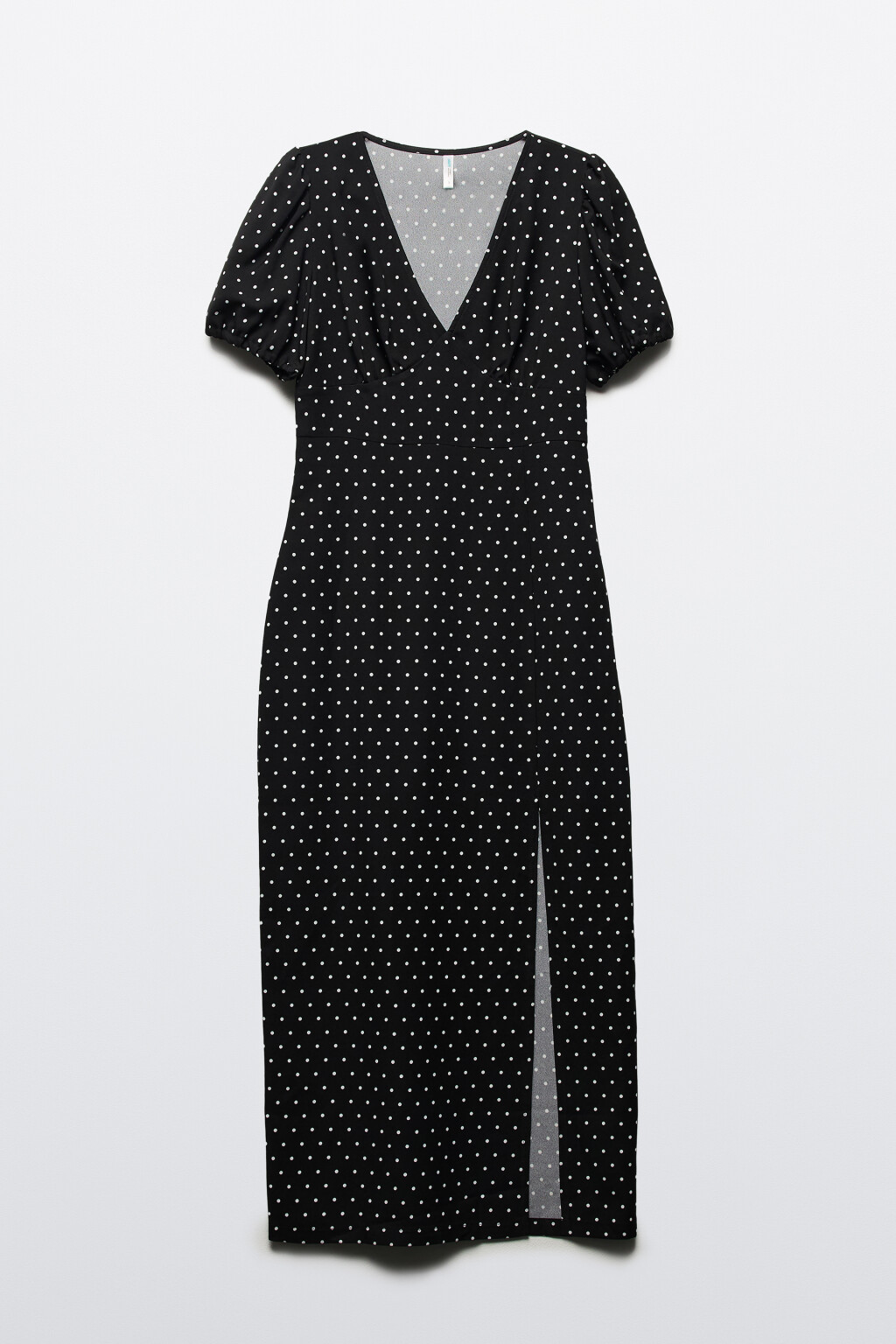 Платье миди приталенное с разрезом - цвет черный - 8