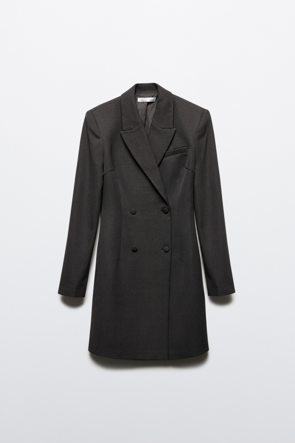 Платье-пиджак мини приталенное с лацканами - цвет серый - 9