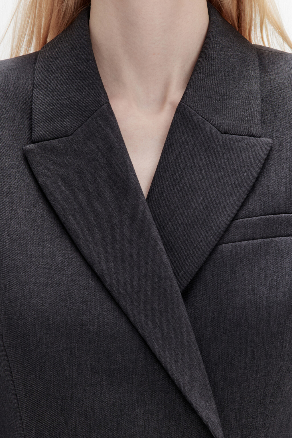 Платье-пиджак мини приталенное с лацканами - цвет серый - 7