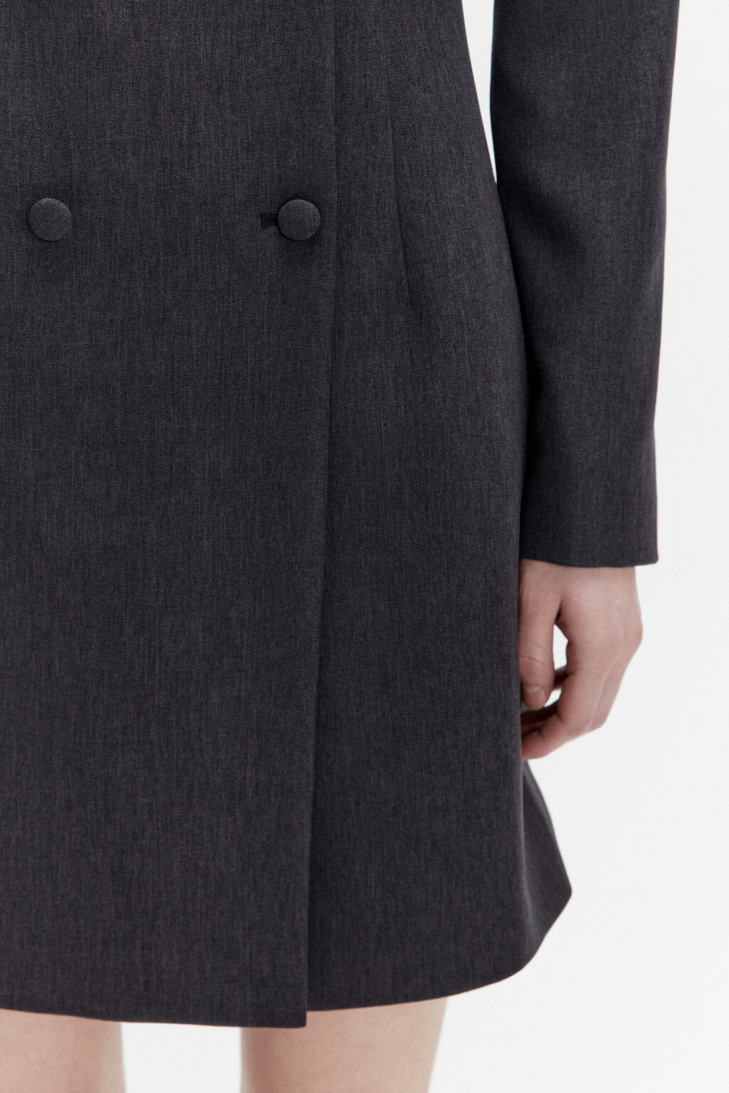 Платье-пиджак мини приталенное с лацканами - цвет серый - 8