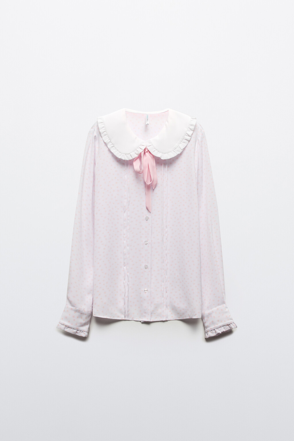 Блузка с оборками и галстуком - цвет мультиколор - 8