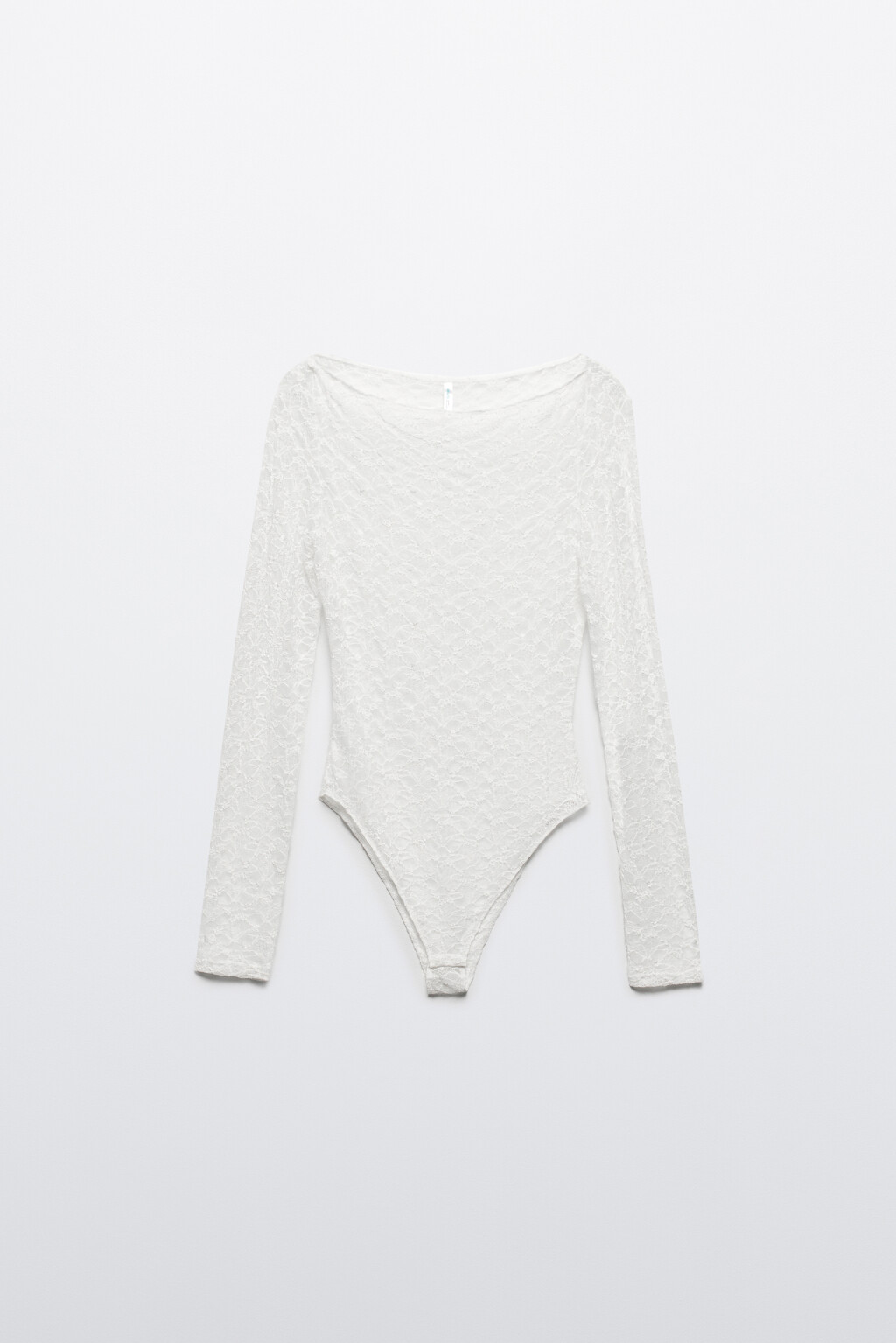 Блузка-боди кружевная с длинными рукавами - цвет белый - 9