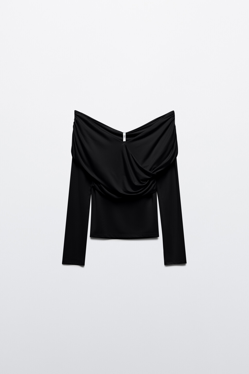 Блузка облегающая с открытыми плечами - цвет черный - 8
