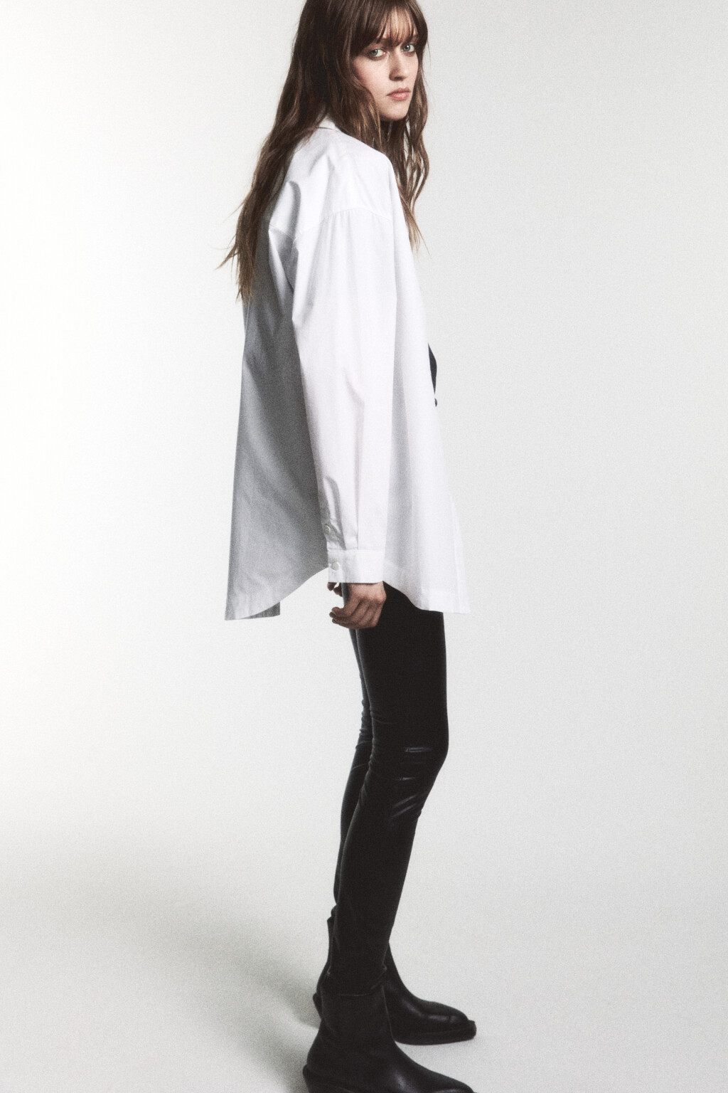 Рубашка oversize из хлопка - цвет белый - 2