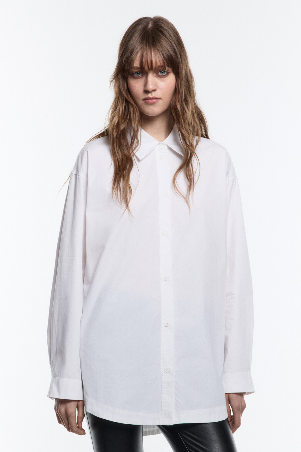 Рубашка oversize из хлопка - цвет белый - 3