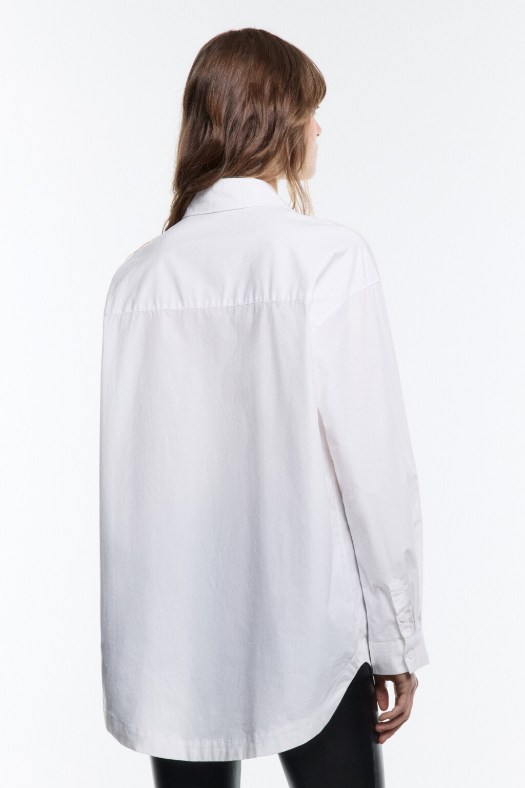 Рубашка oversize из хлопка - цвет белый - 4