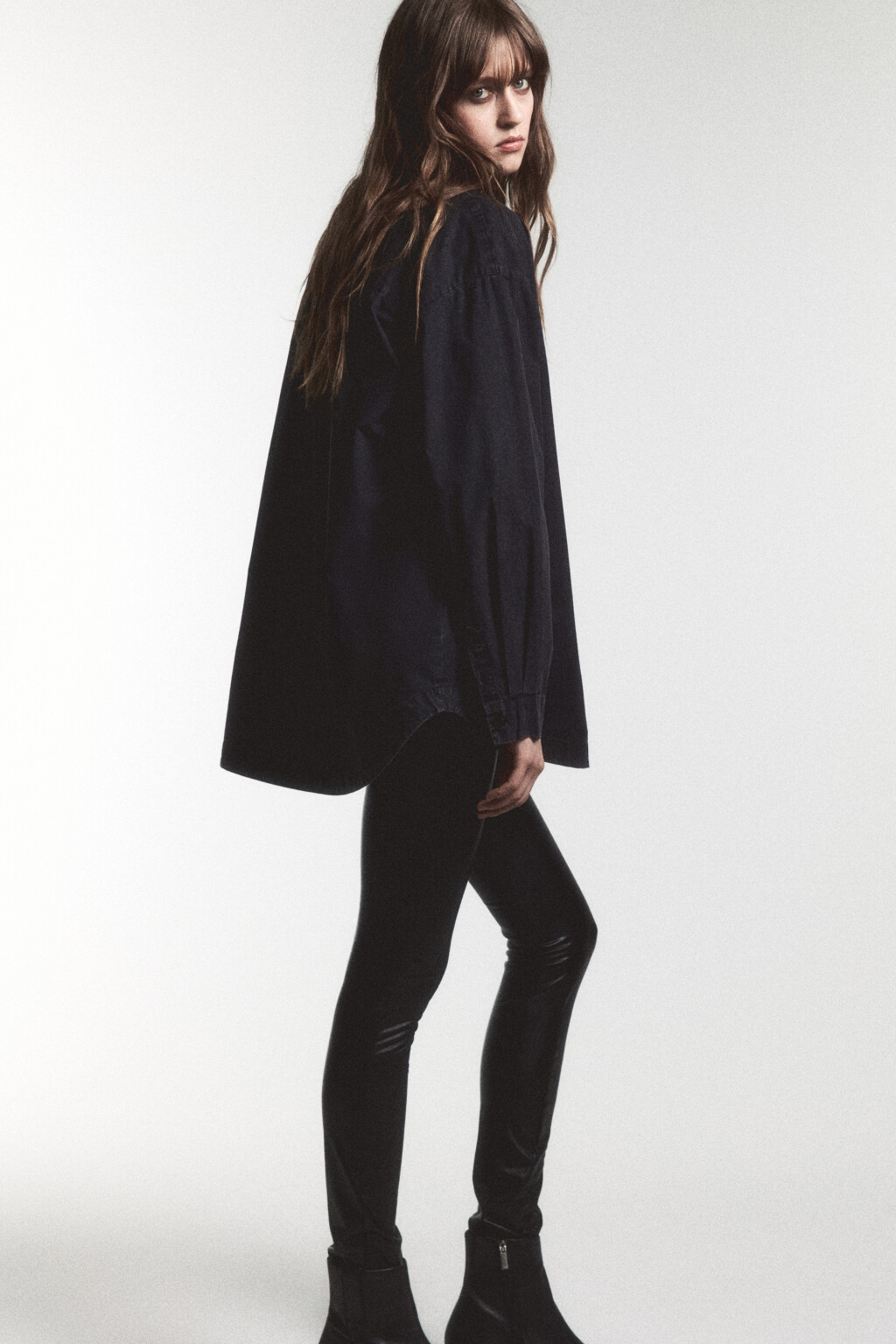 Рубашка oversize из хлопка - цвет серый - 2