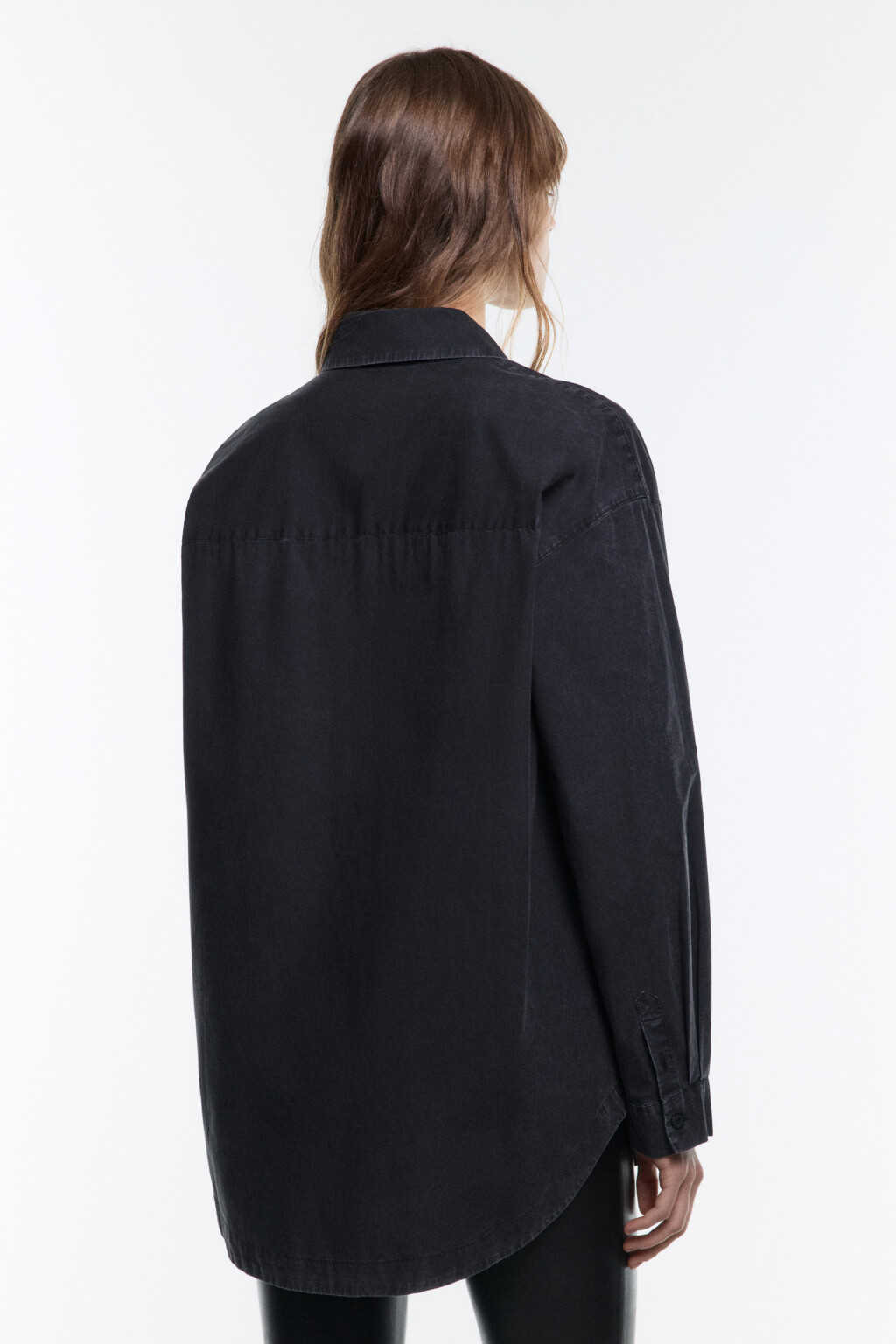 Рубашка oversize из хлопка - цвет серый - 4