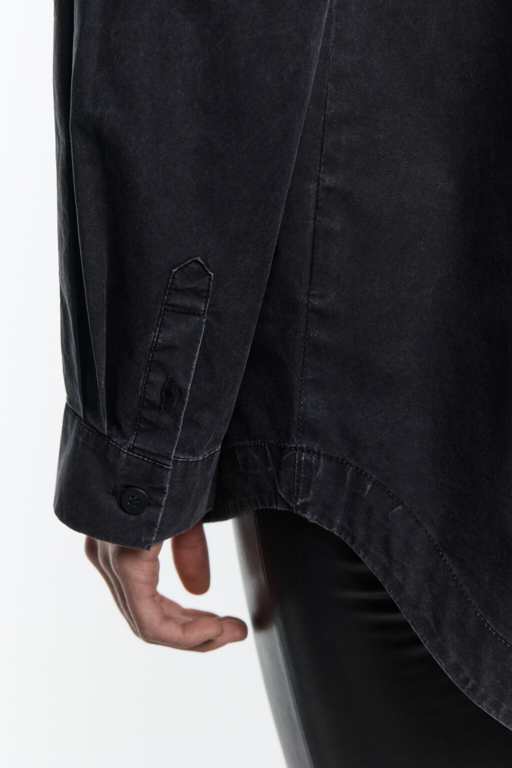 Рубашка oversize из хлопка - цвет серый - 7