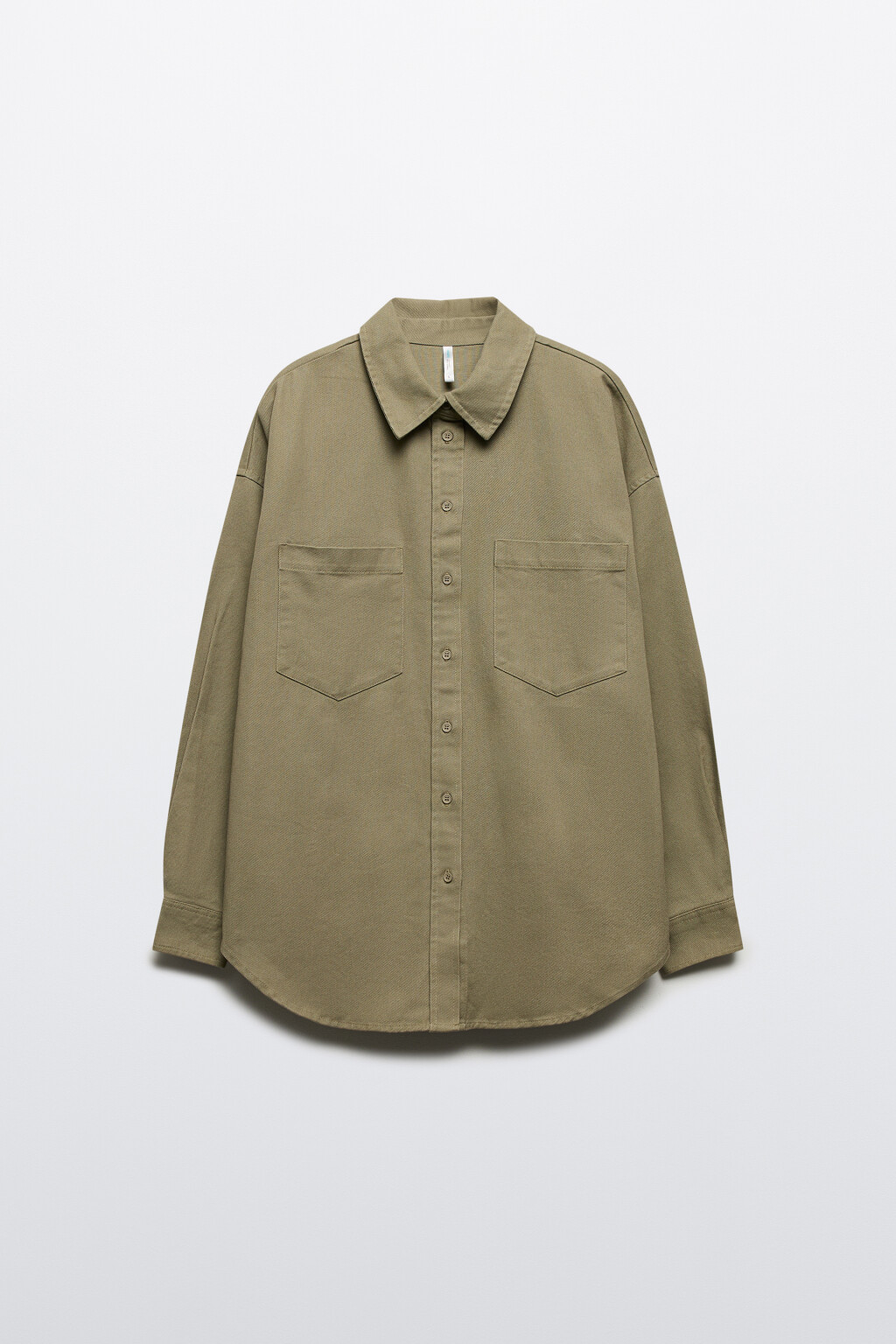 Рубашка oversize из плотного хлопка - цвет зеленый - 8