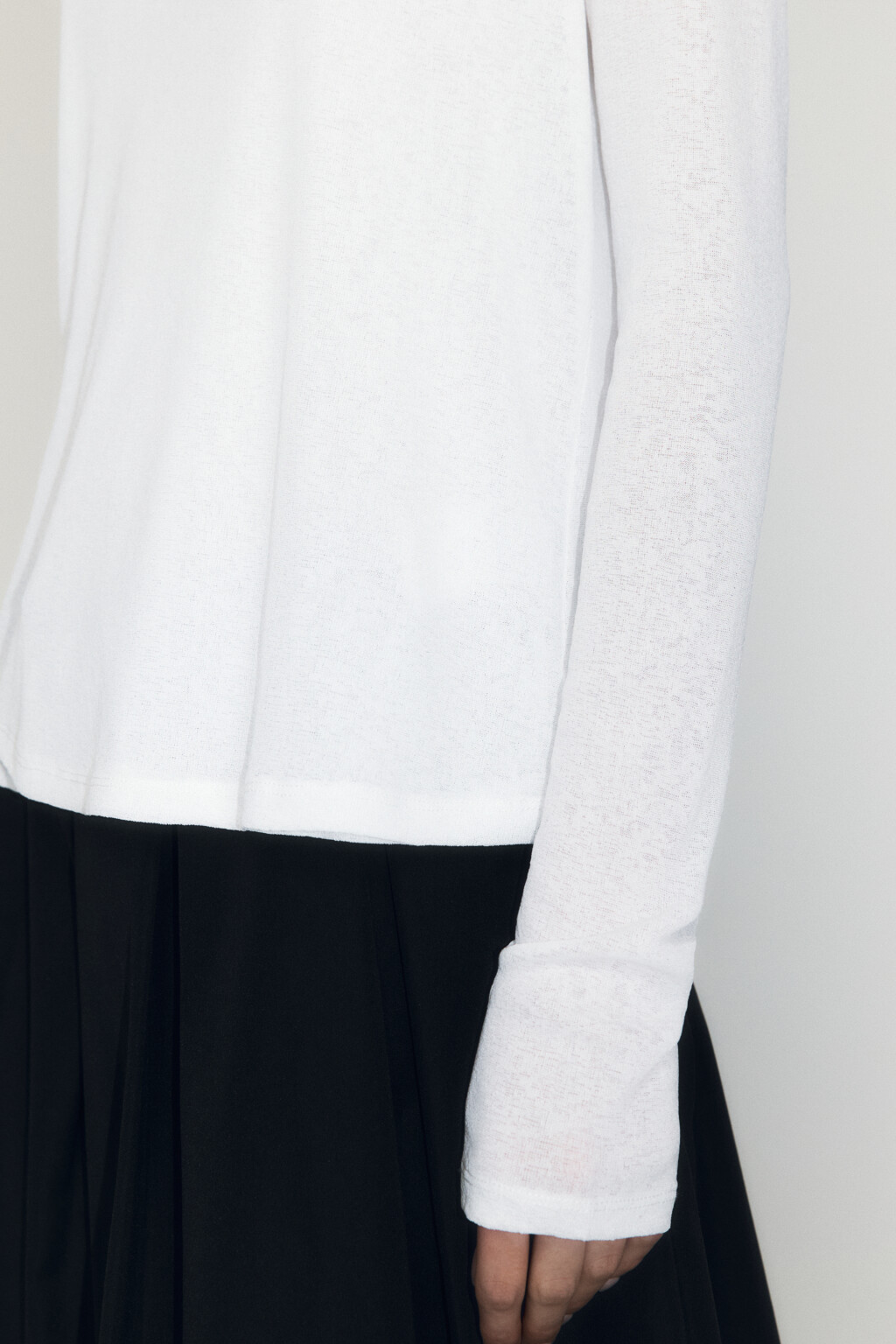 Лонгслив трикотажный с подкладкой-майкой - цвет белый - 6