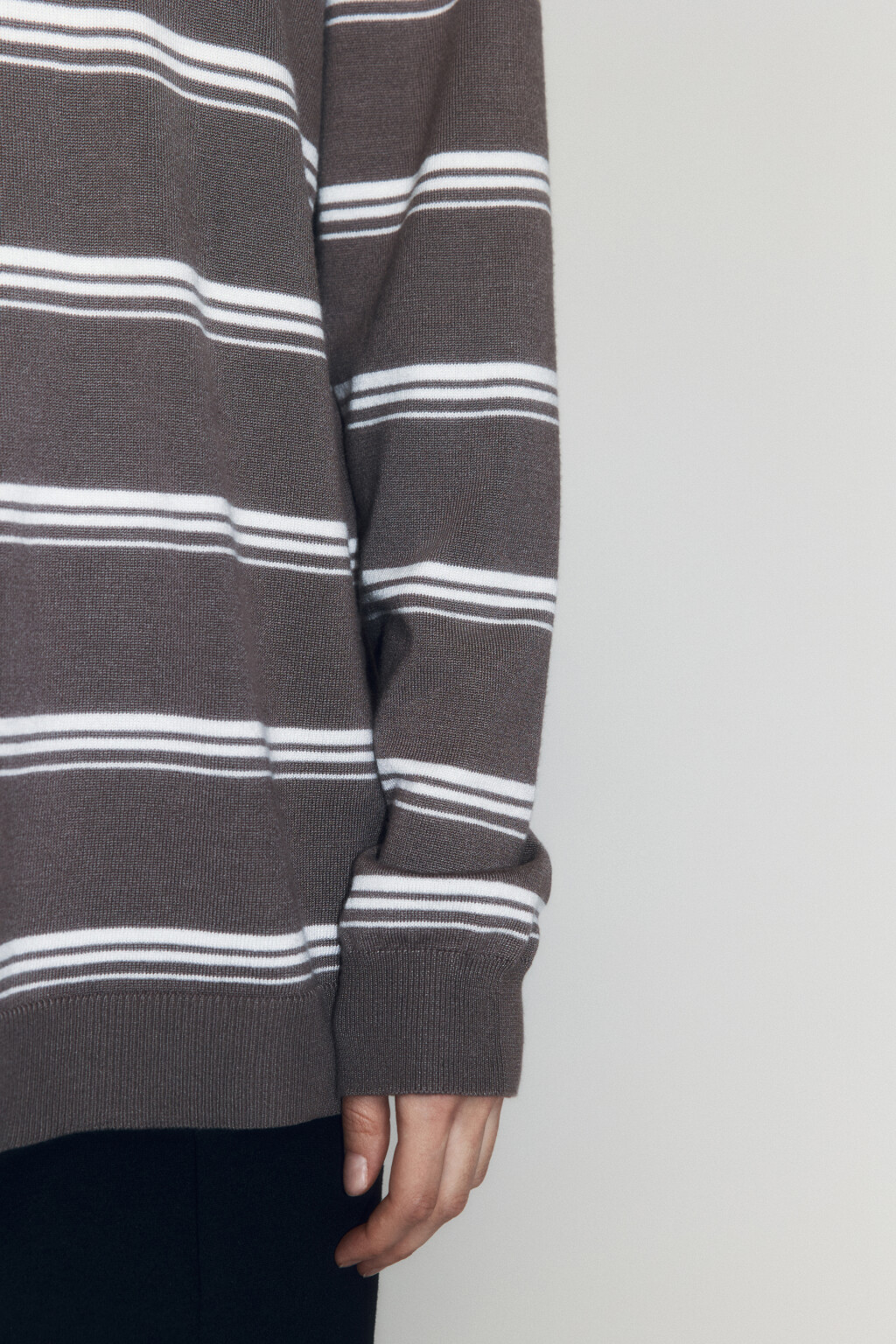 Джемпер-поло в полоску с цветочным декором - цвет бежевый - 6