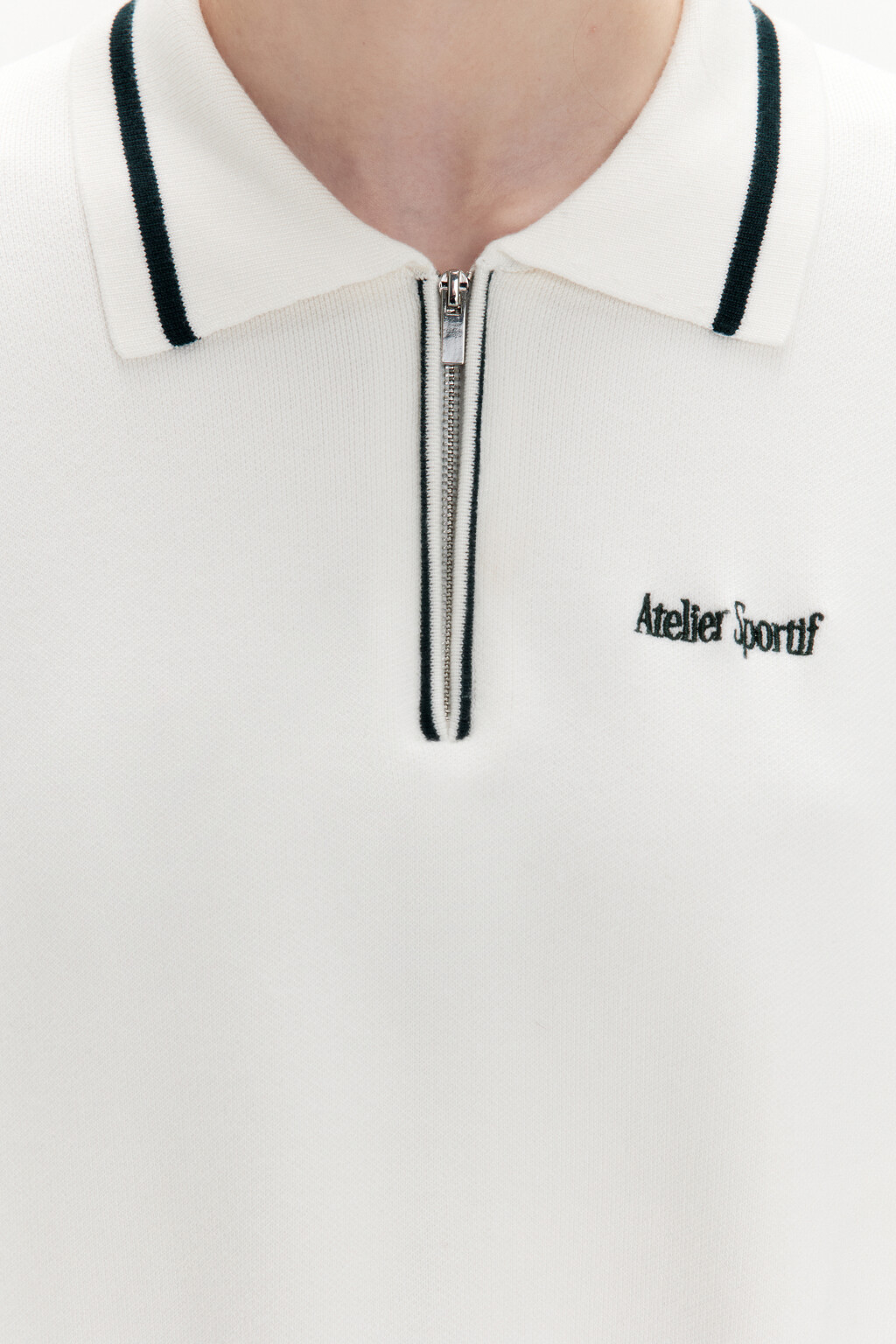 Футболка-поло вязаная с надписью на груди - цвет молочный - 9